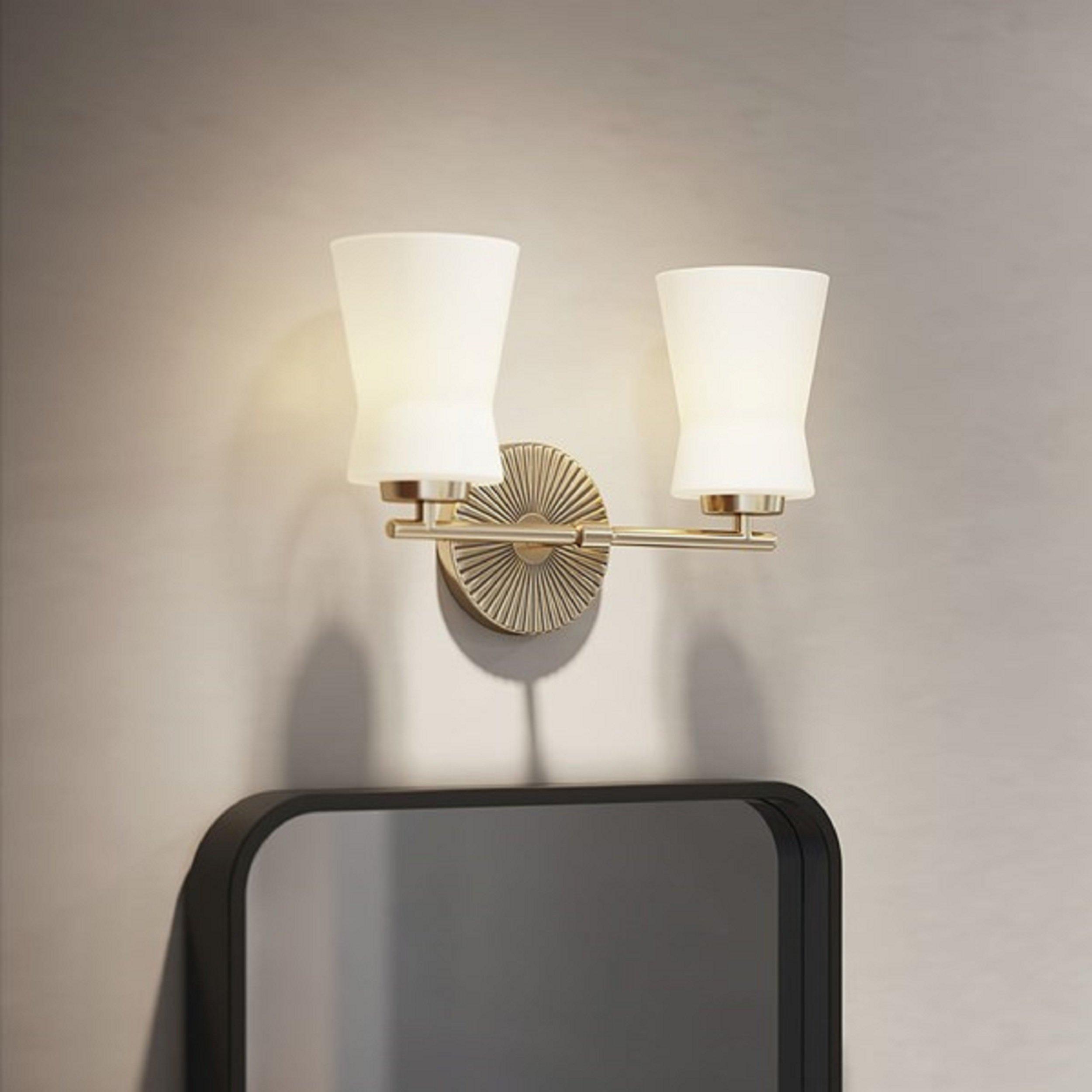 Brianne Brushed Natural Brass Double Sconce