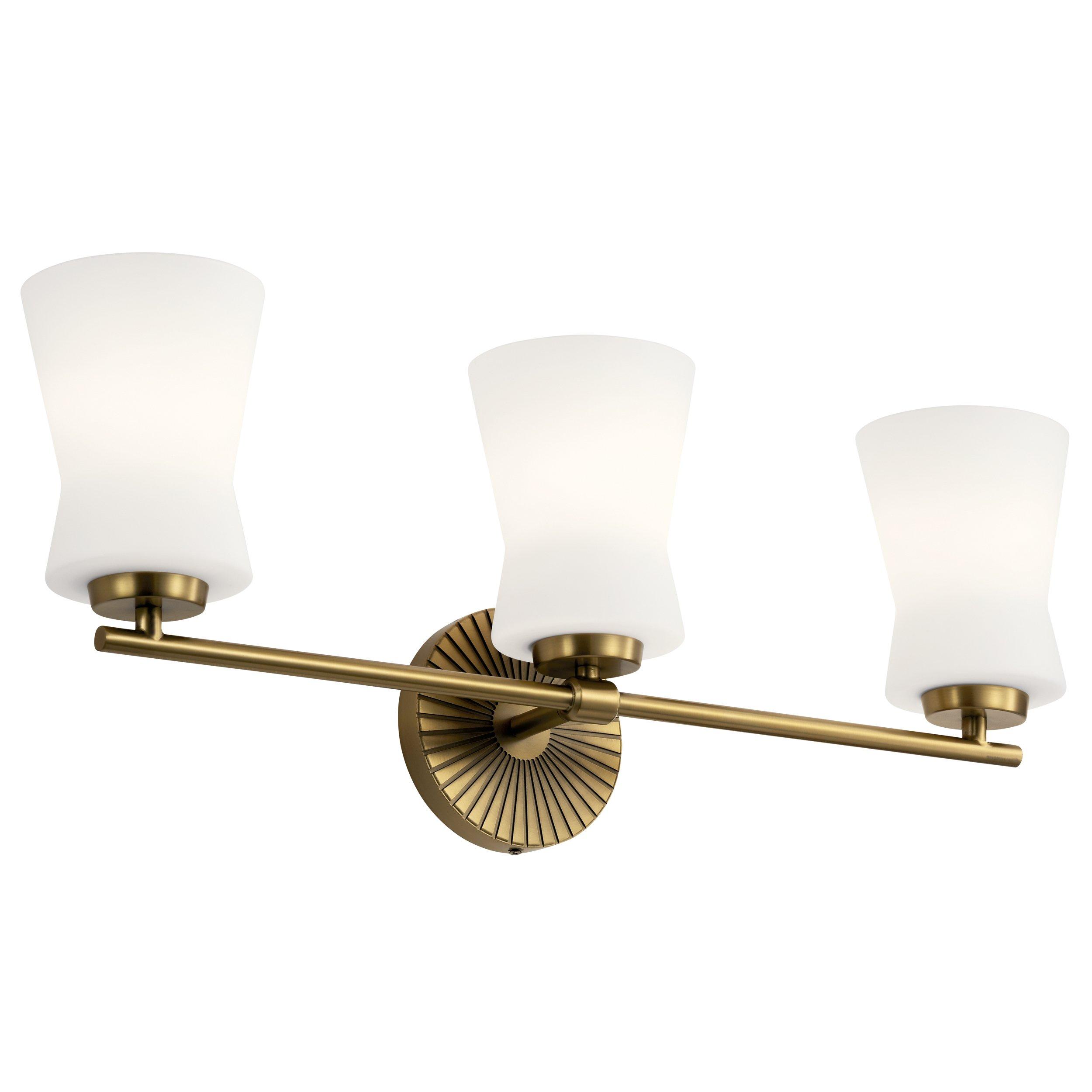 Brianne Brushed Natural Brass Triple Sconce