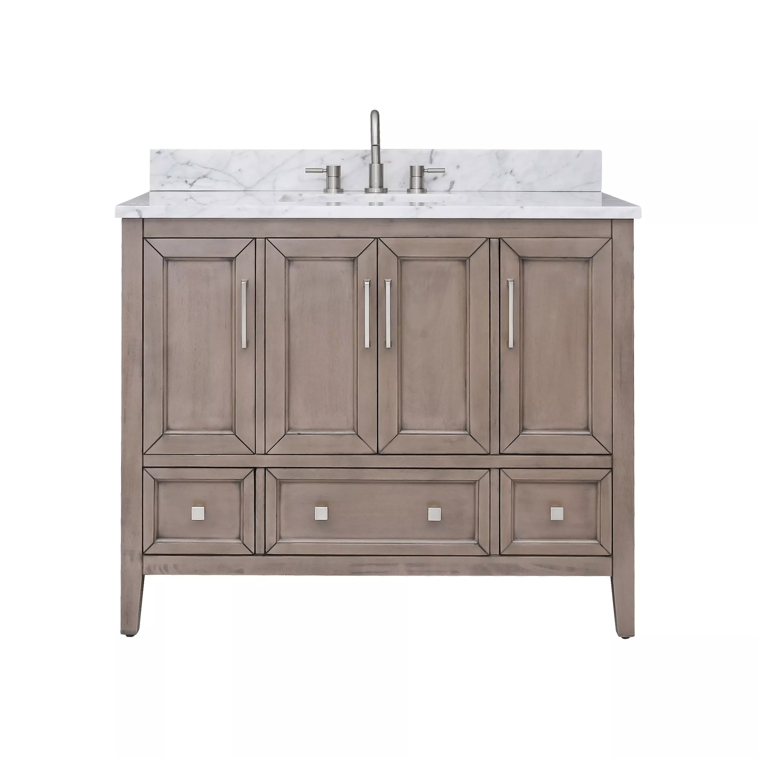 Everly 42 in. Gray Oak Vanity with Carrara Marble Top