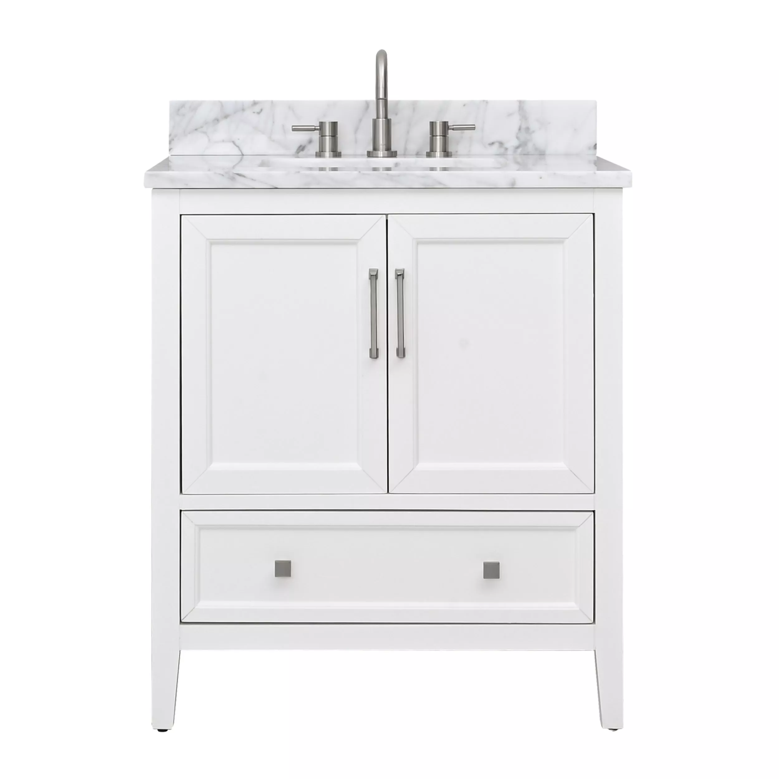 Everly 31 in. White Vanity with Carrara Marble Top
