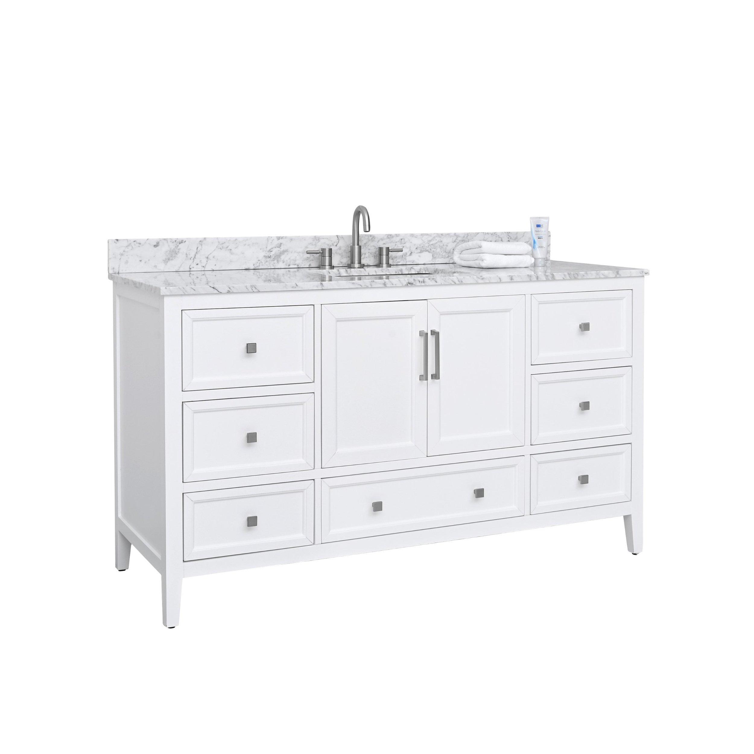 Everly Vanity with Carrara Marble Top