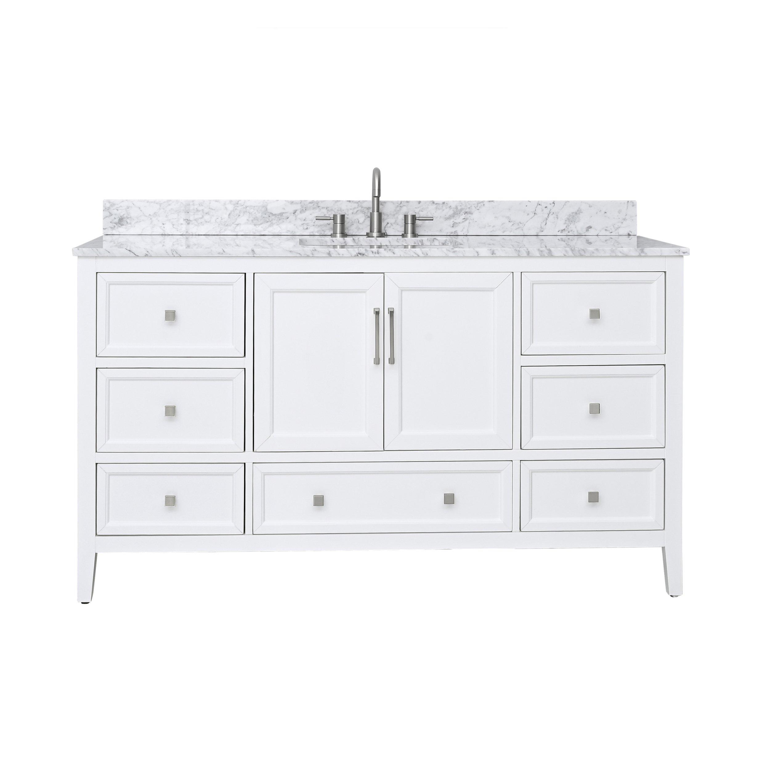 Everly Vanity with Carrara Marble Top
