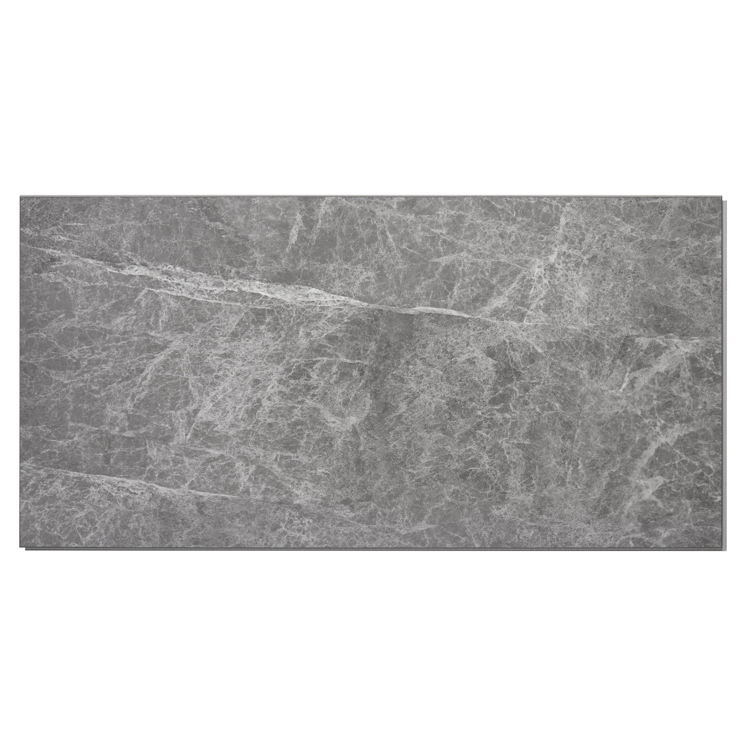 Stone Grey Marble Rigid Core Luxury Vinyl Tile - Foam Back