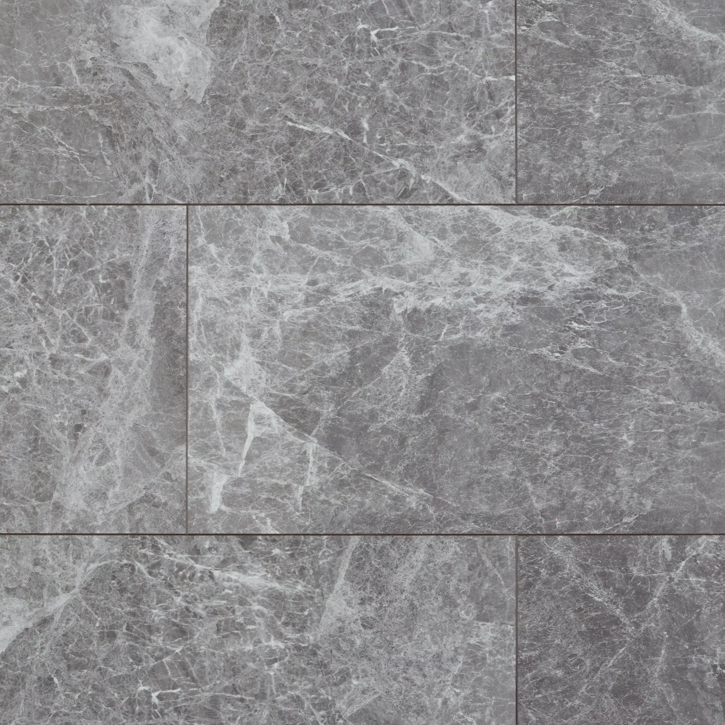 Stone Grey Marble Rigid Core Luxury Vinyl Tile - Foam Back