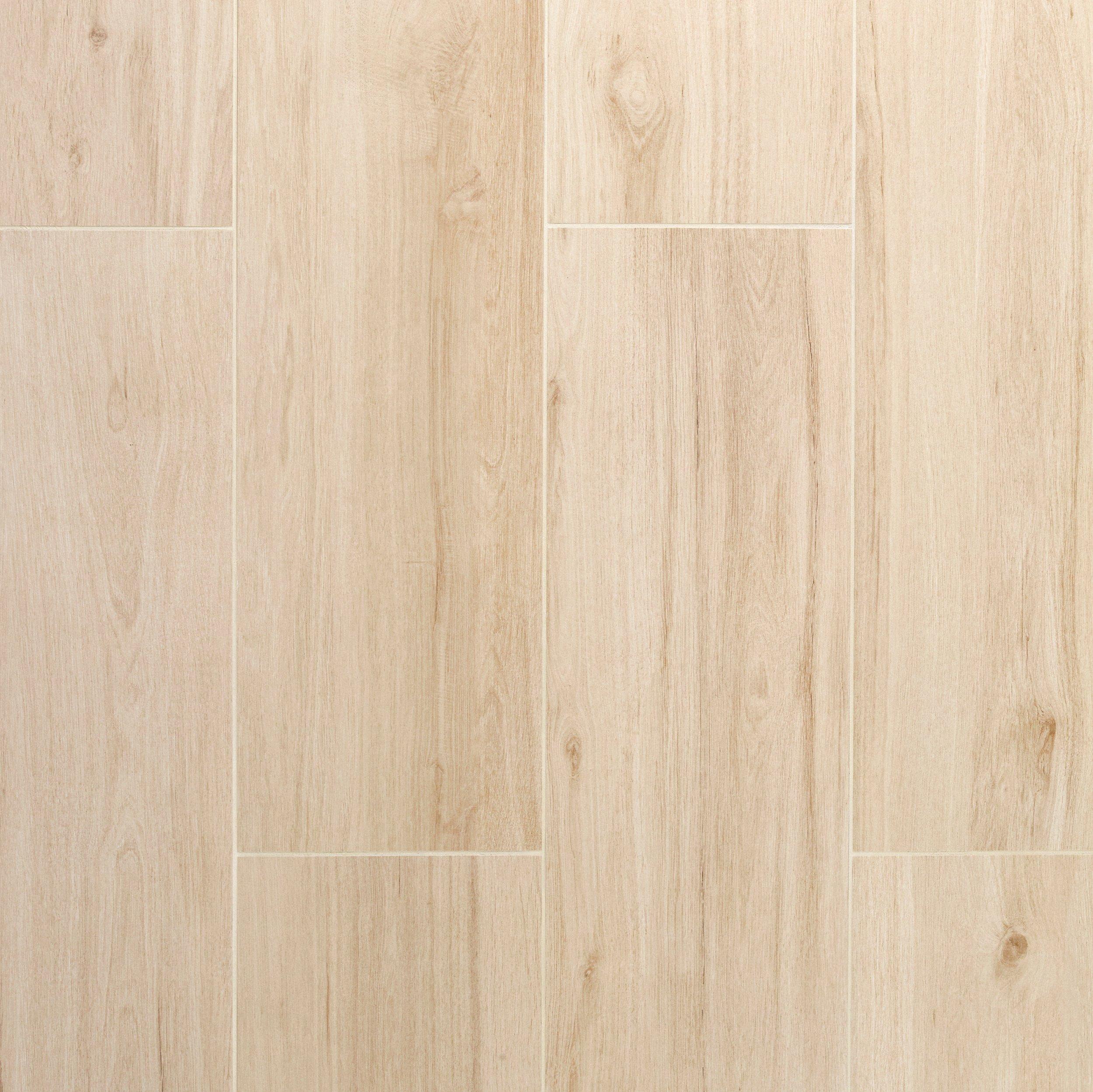 Floor & Decor | Woodville Natural Wood Plank Porcelain Tile, 12 x 59, Beige, 10 mm Thick