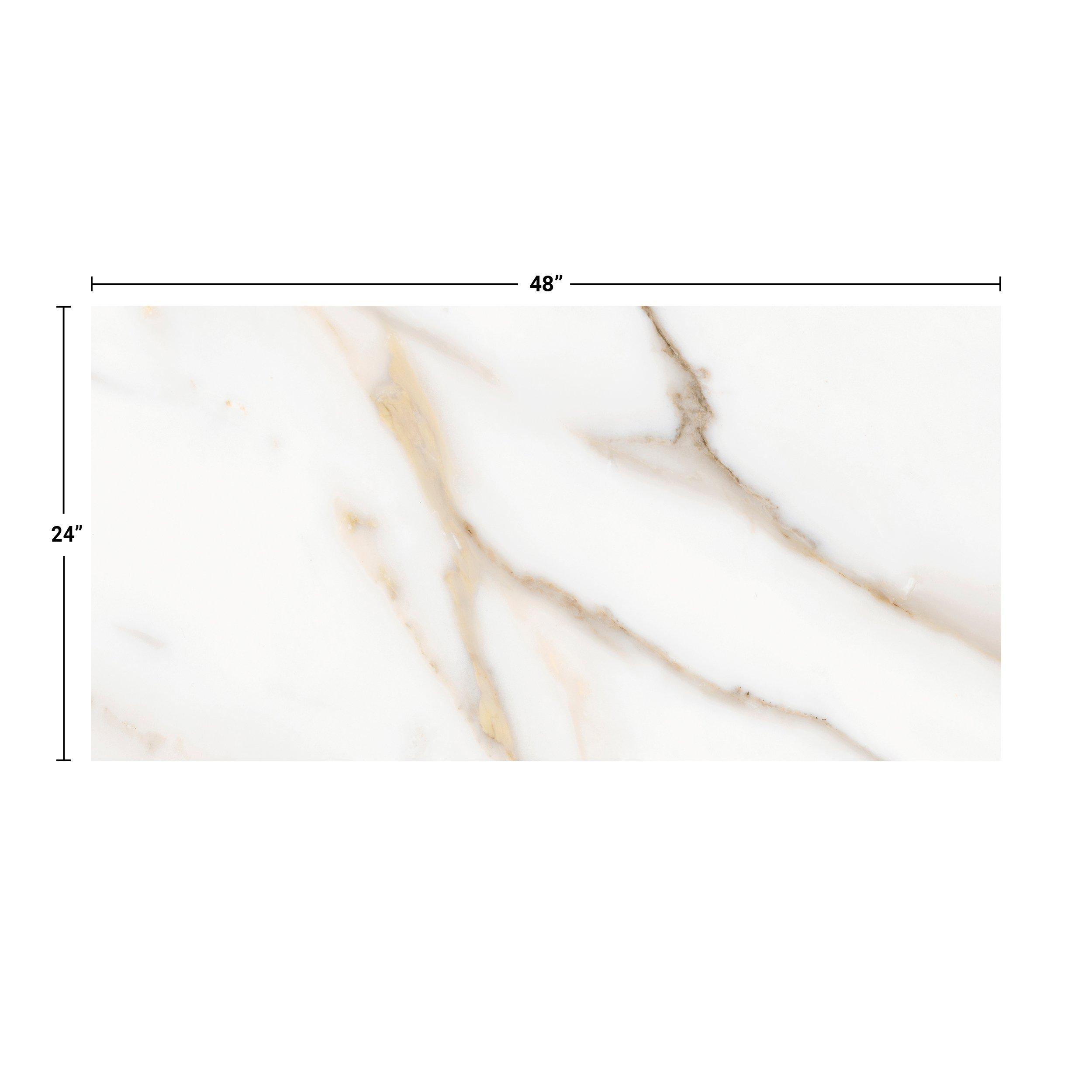 Leida Bianca Polished Porcelain Tile - White Tile