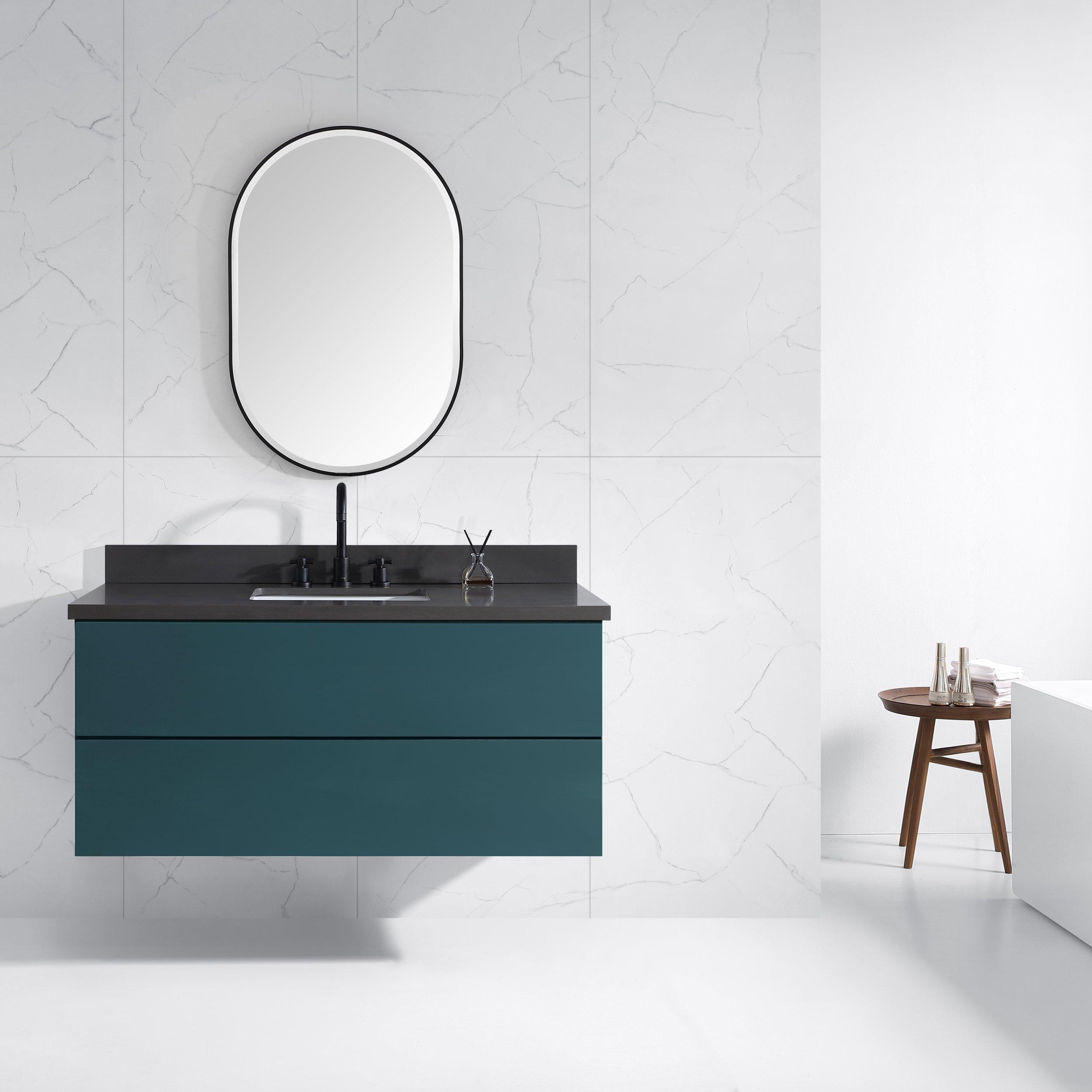 Zuri 24 in. Matte Black Mirror