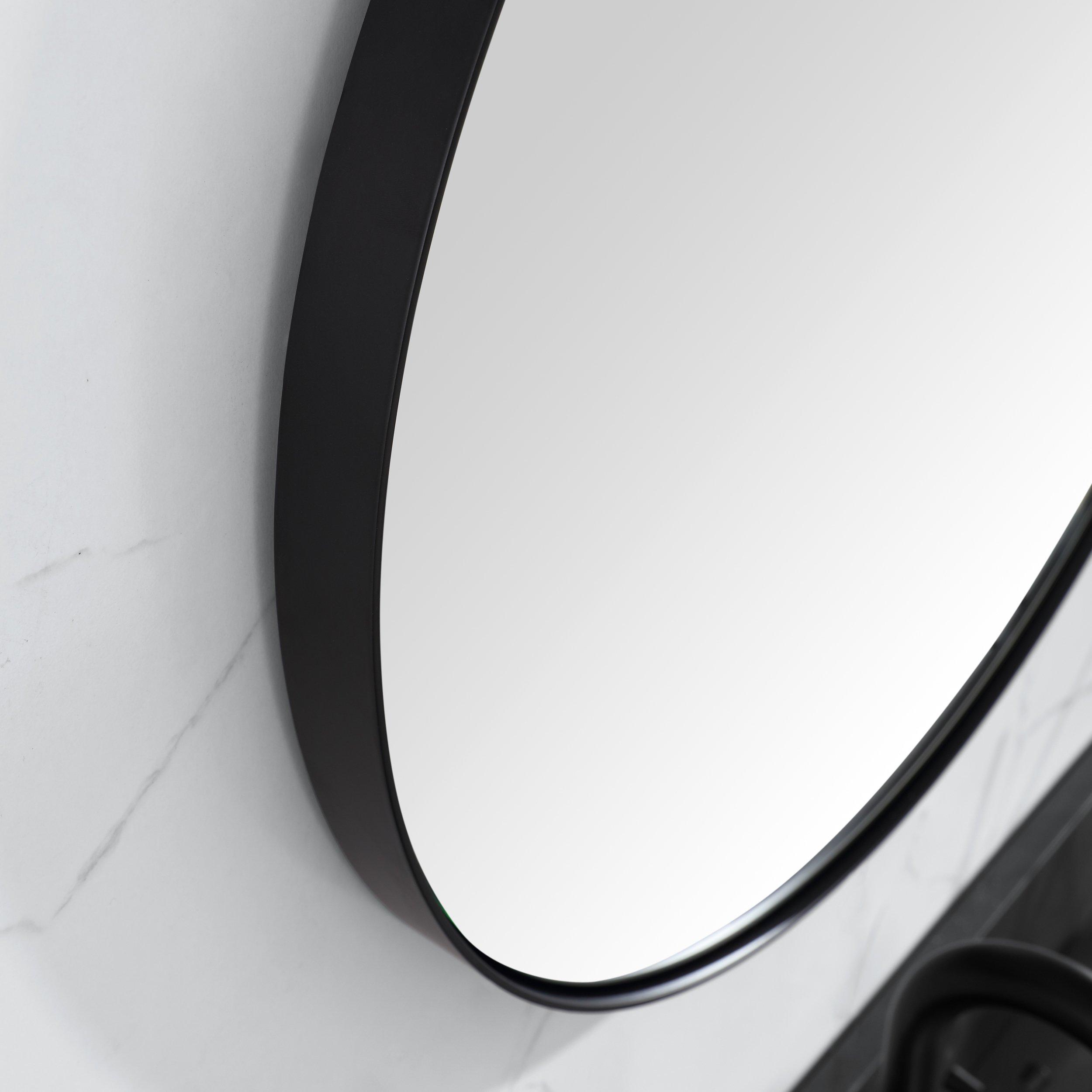 Parris 24 in. Matte Black Mirror