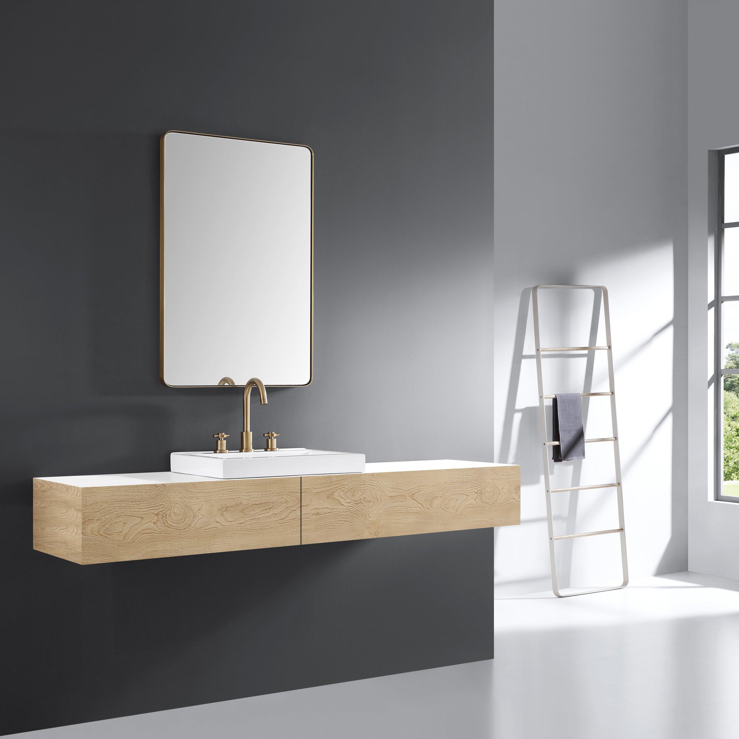 Lucca II 24 in. Brushed Gold Mirror