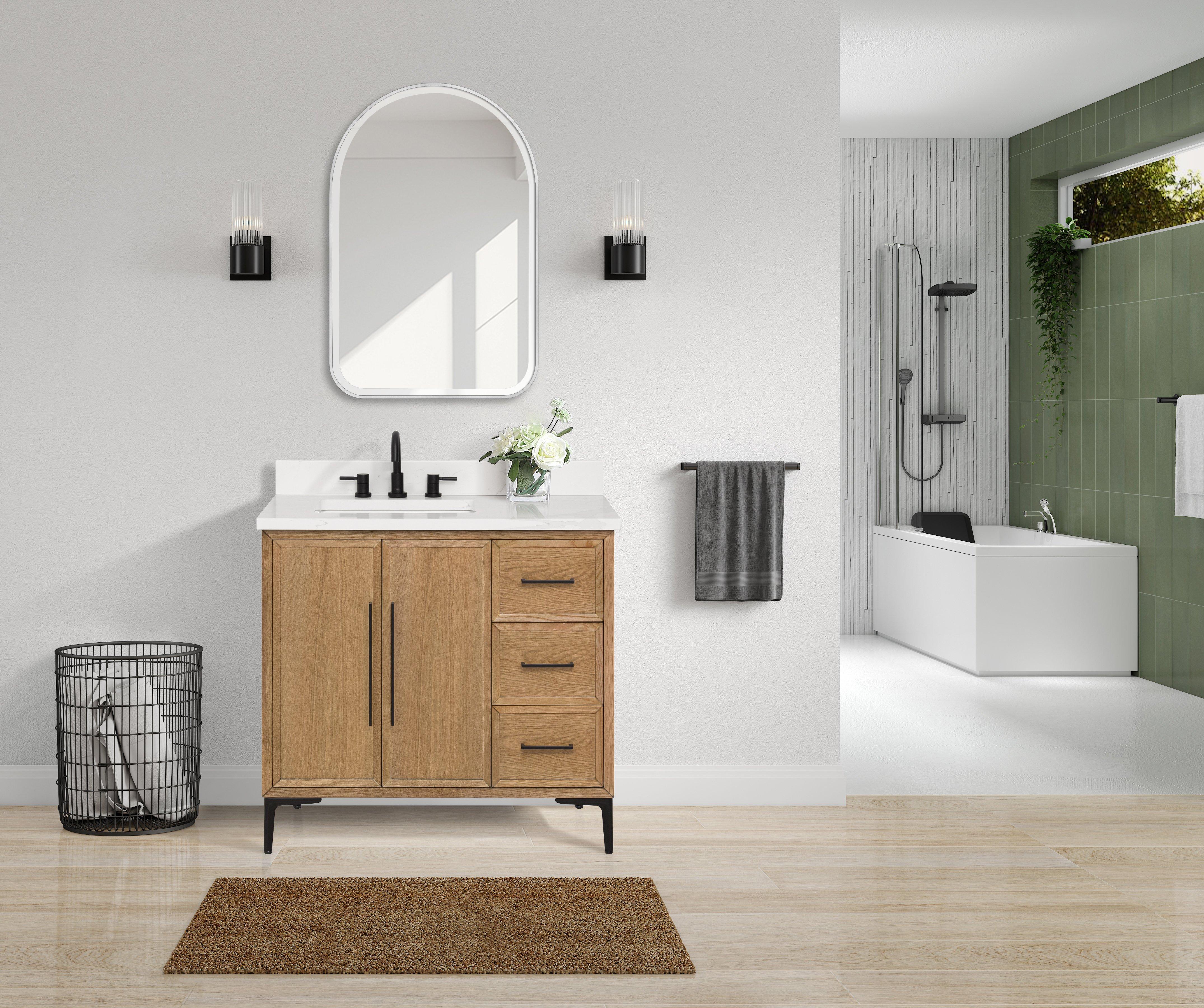 Ezra 24 in. Brushed Nickel Mirror