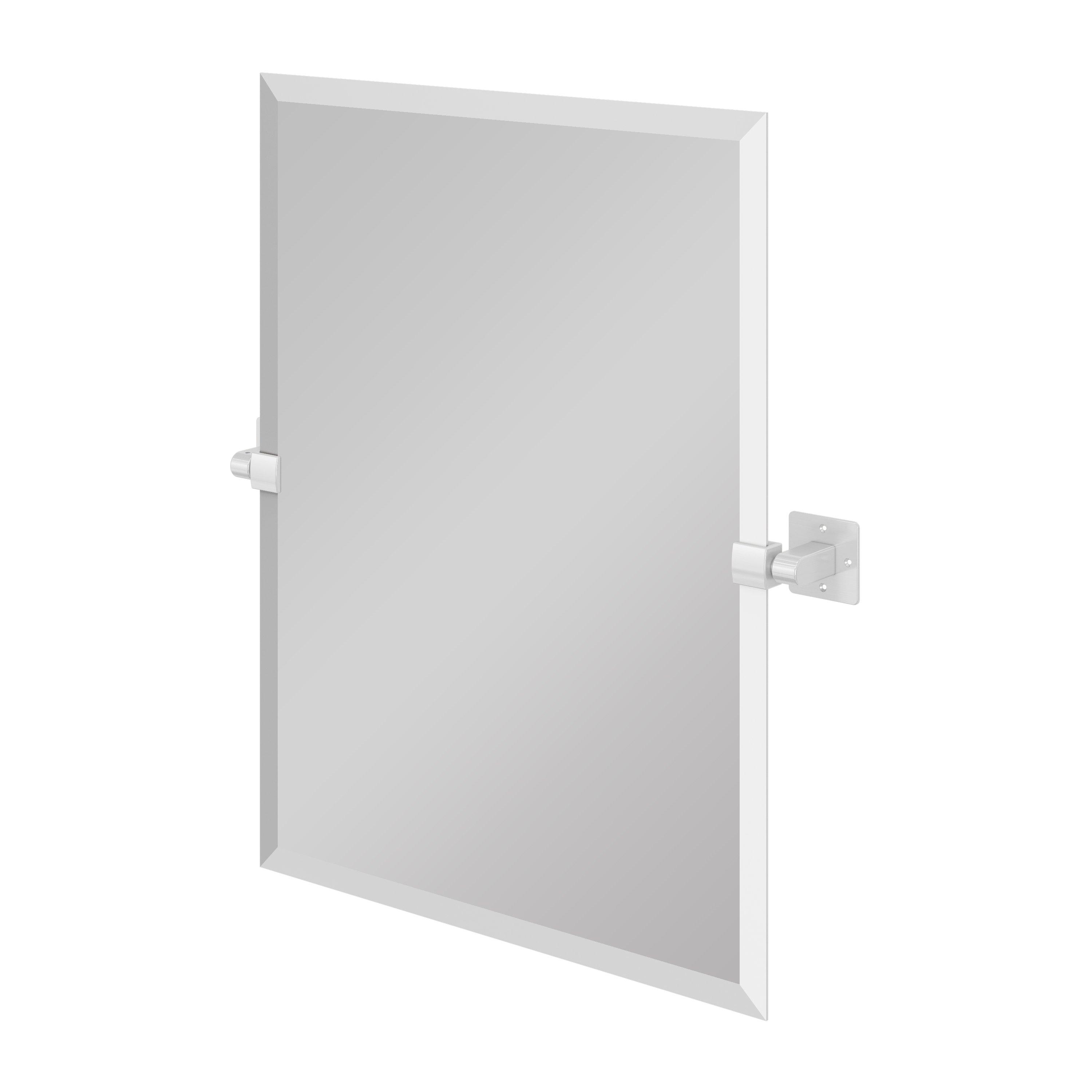Letti 23 in. Brushed Nickel Mirror