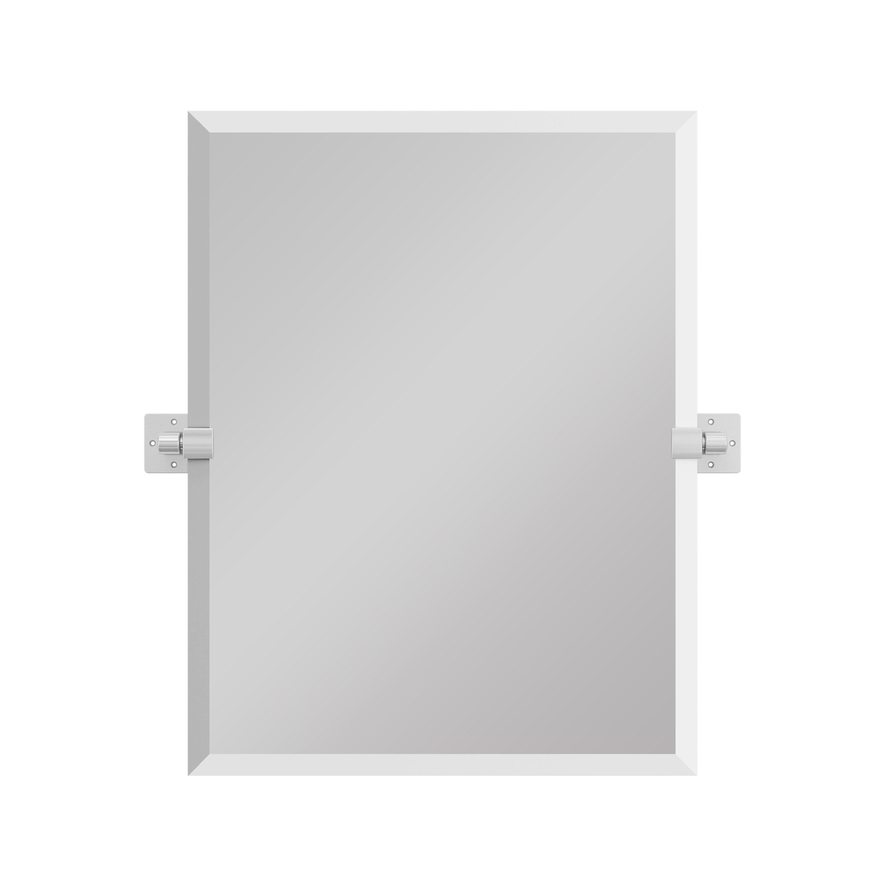 Letti 23 in. Brushed Nickel Mirror
