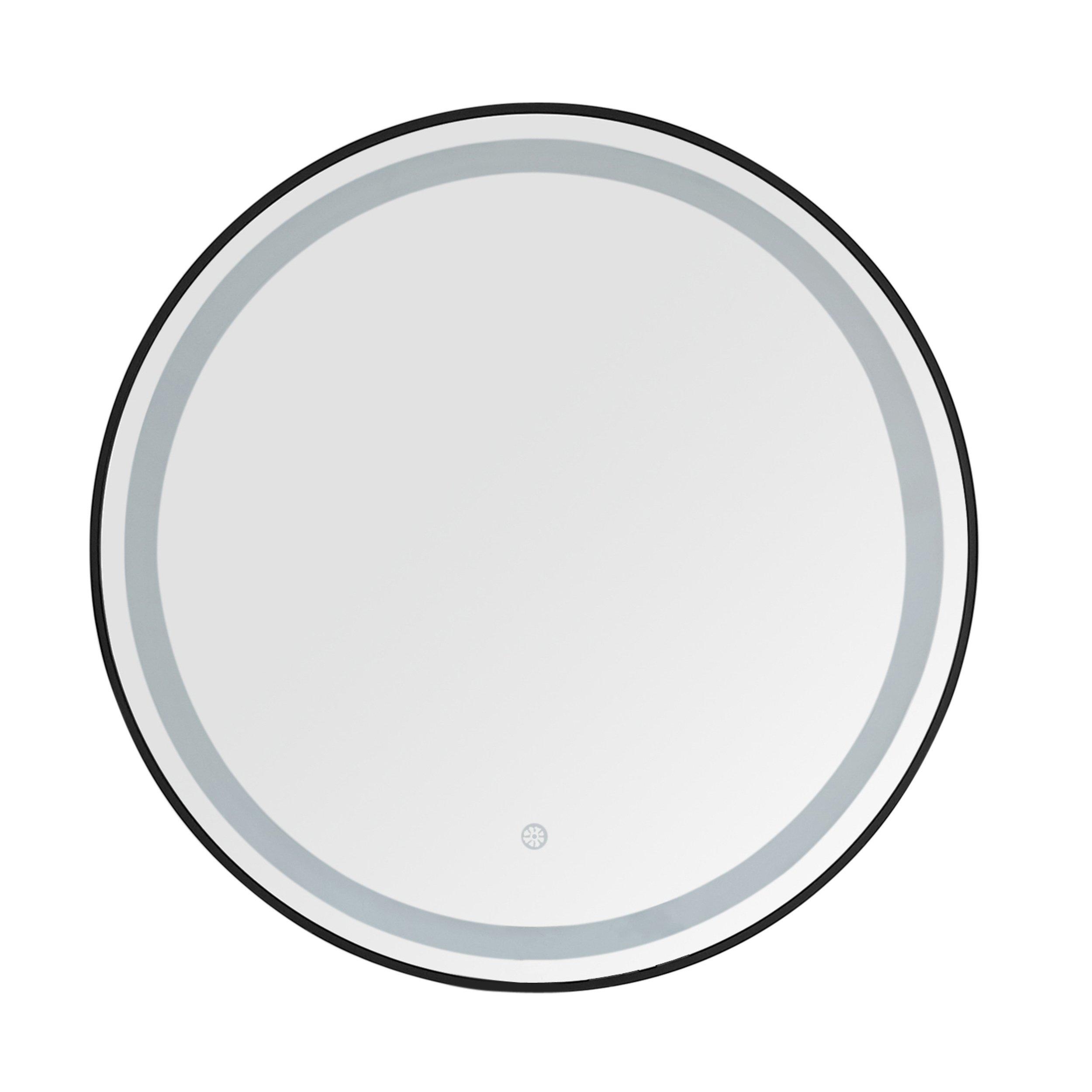 Luna 27.5 in. Matte Black LED Mirror
