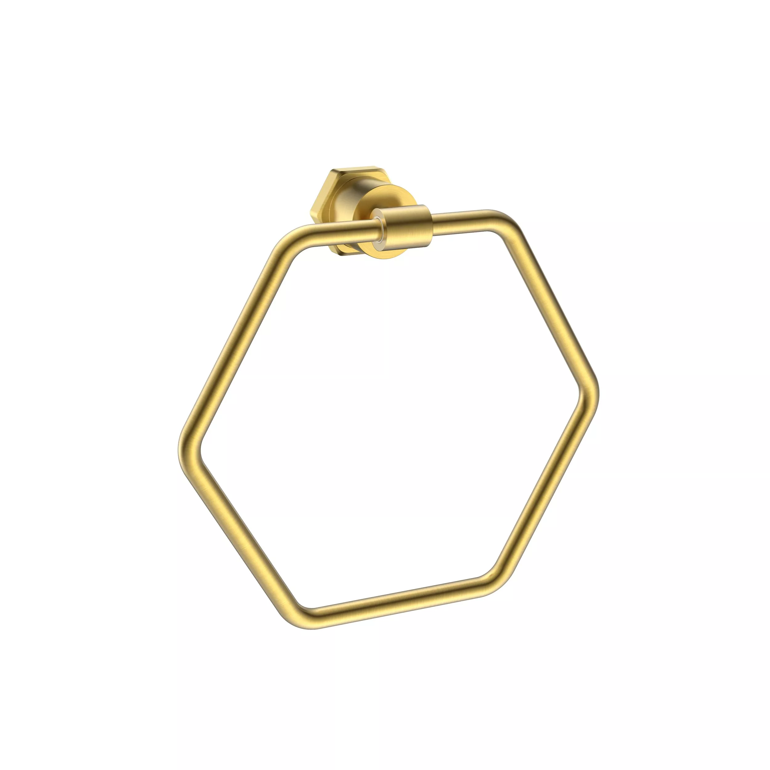 Xander Brushed Gold Towel Ring Floor and Decor