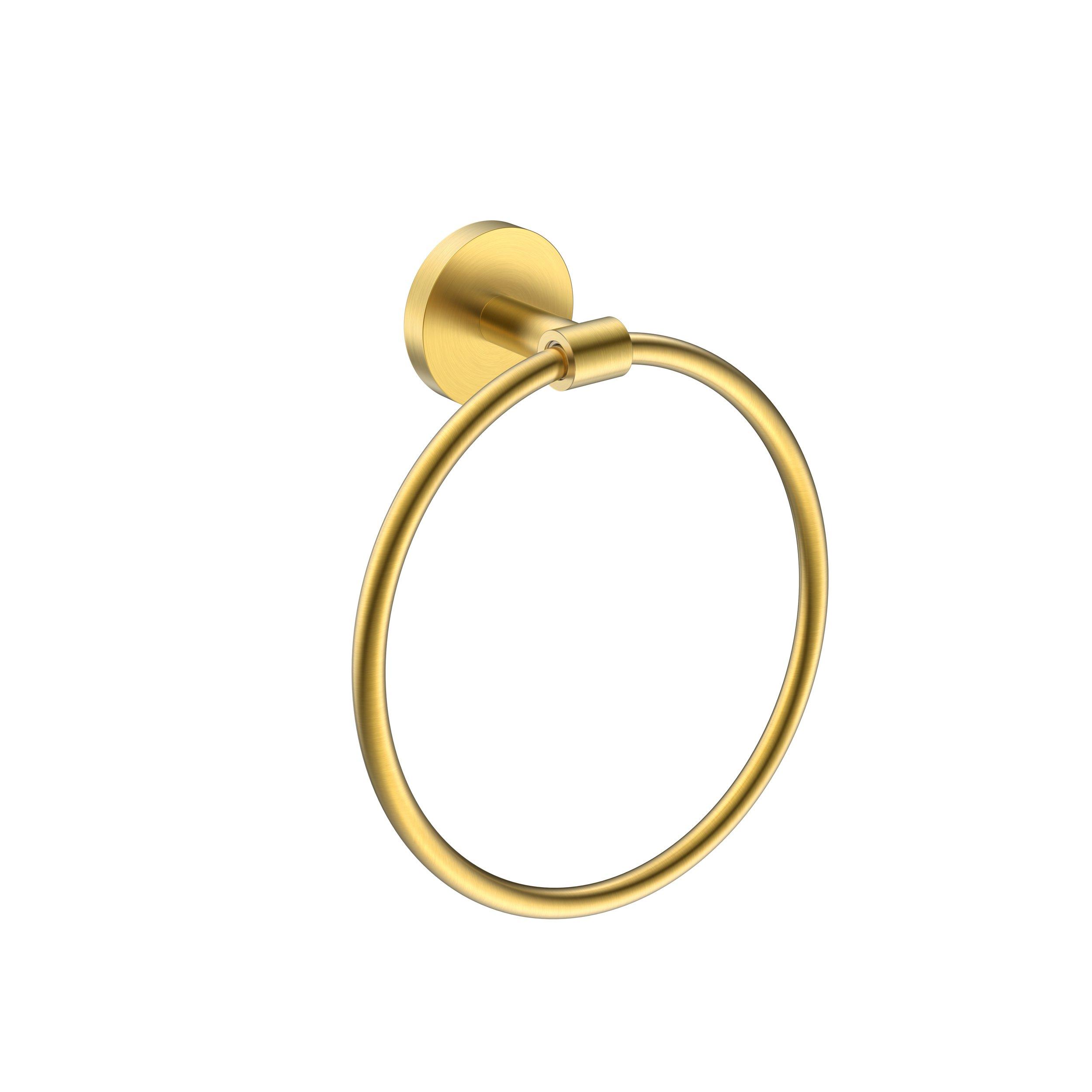 Melbourne Brushed Brass Towel Ring - Right Price Tiles