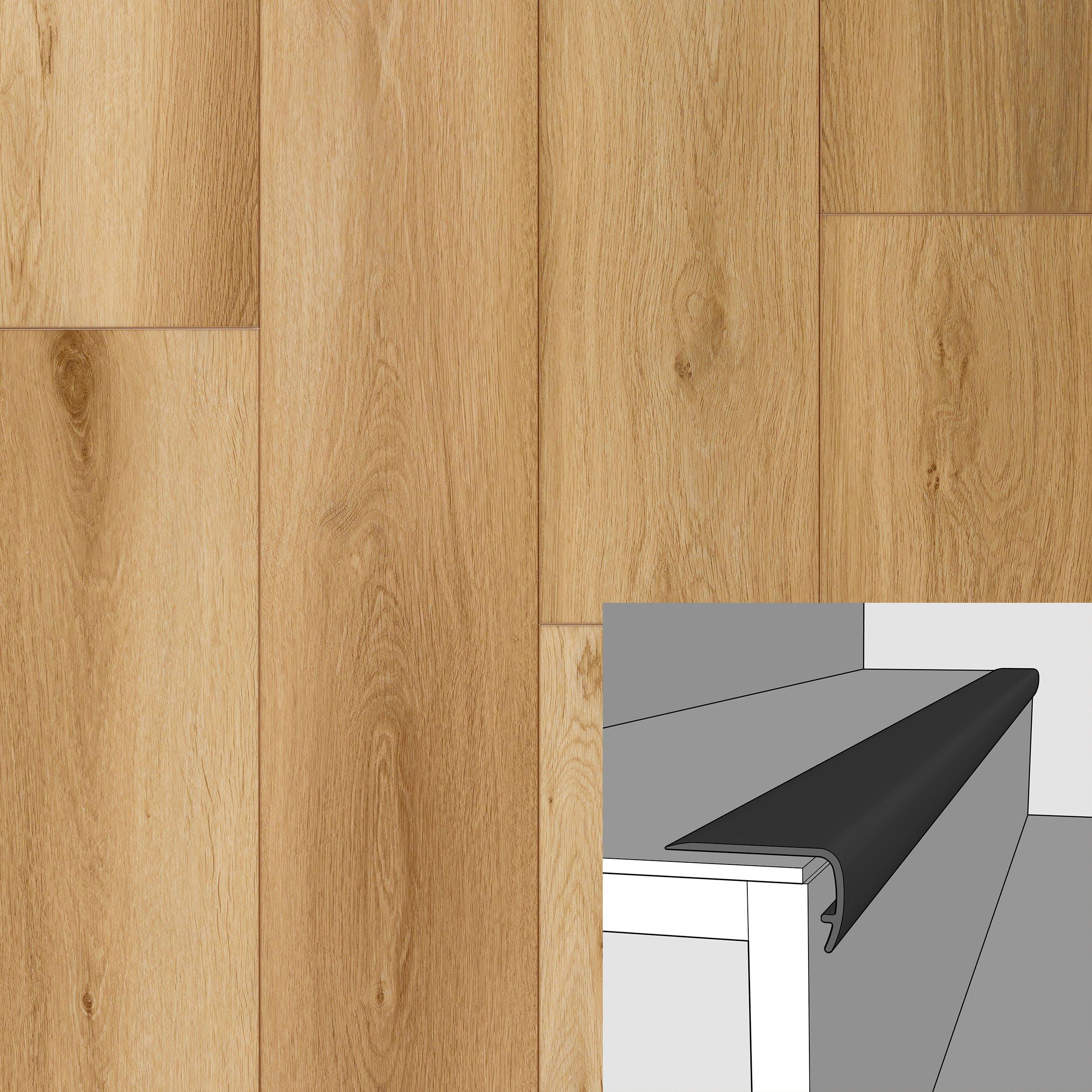 Baltic Citrine 94in. Vinyl Overlapping Stair Nose