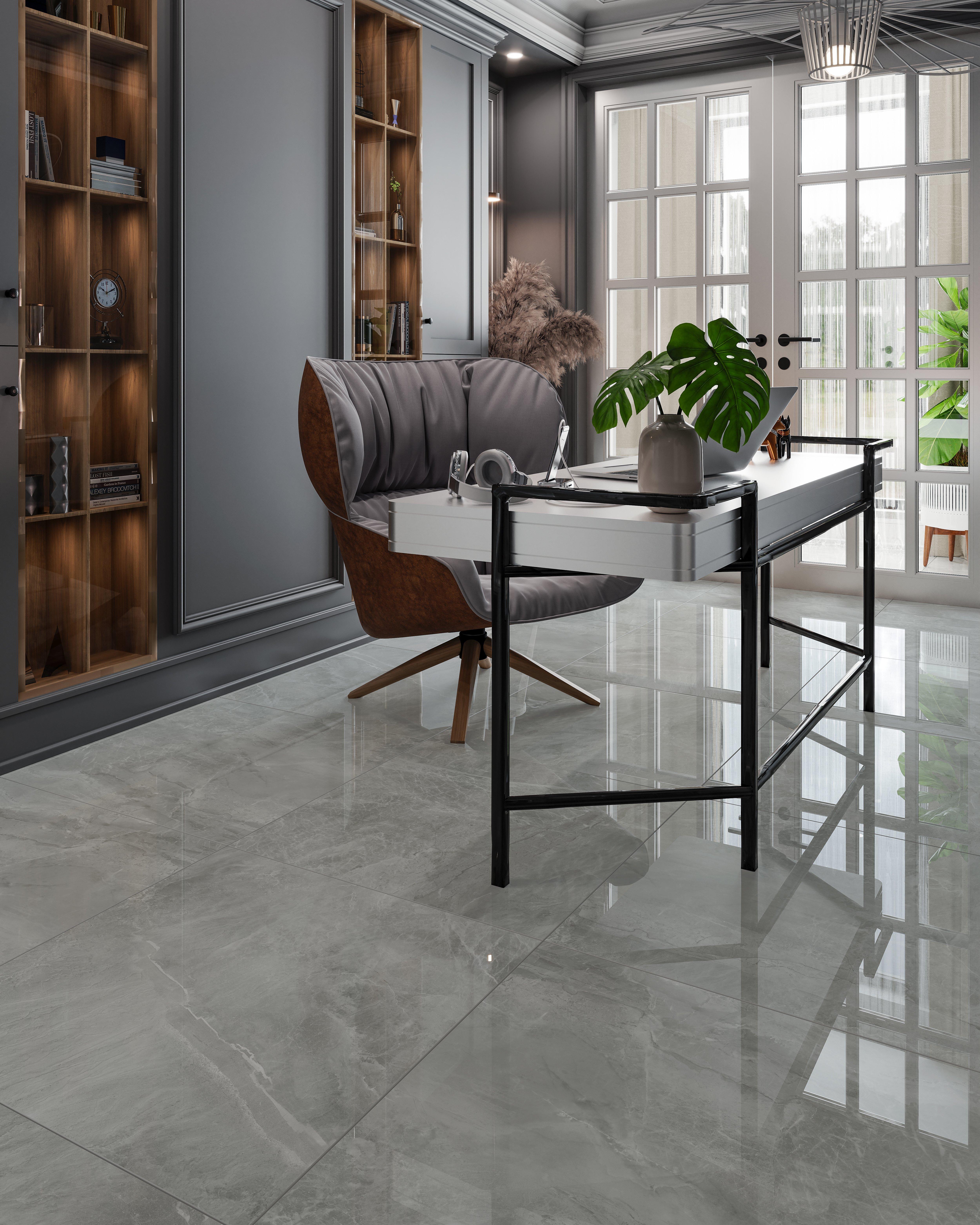 Griffin Gray Polished Ceramic Tile