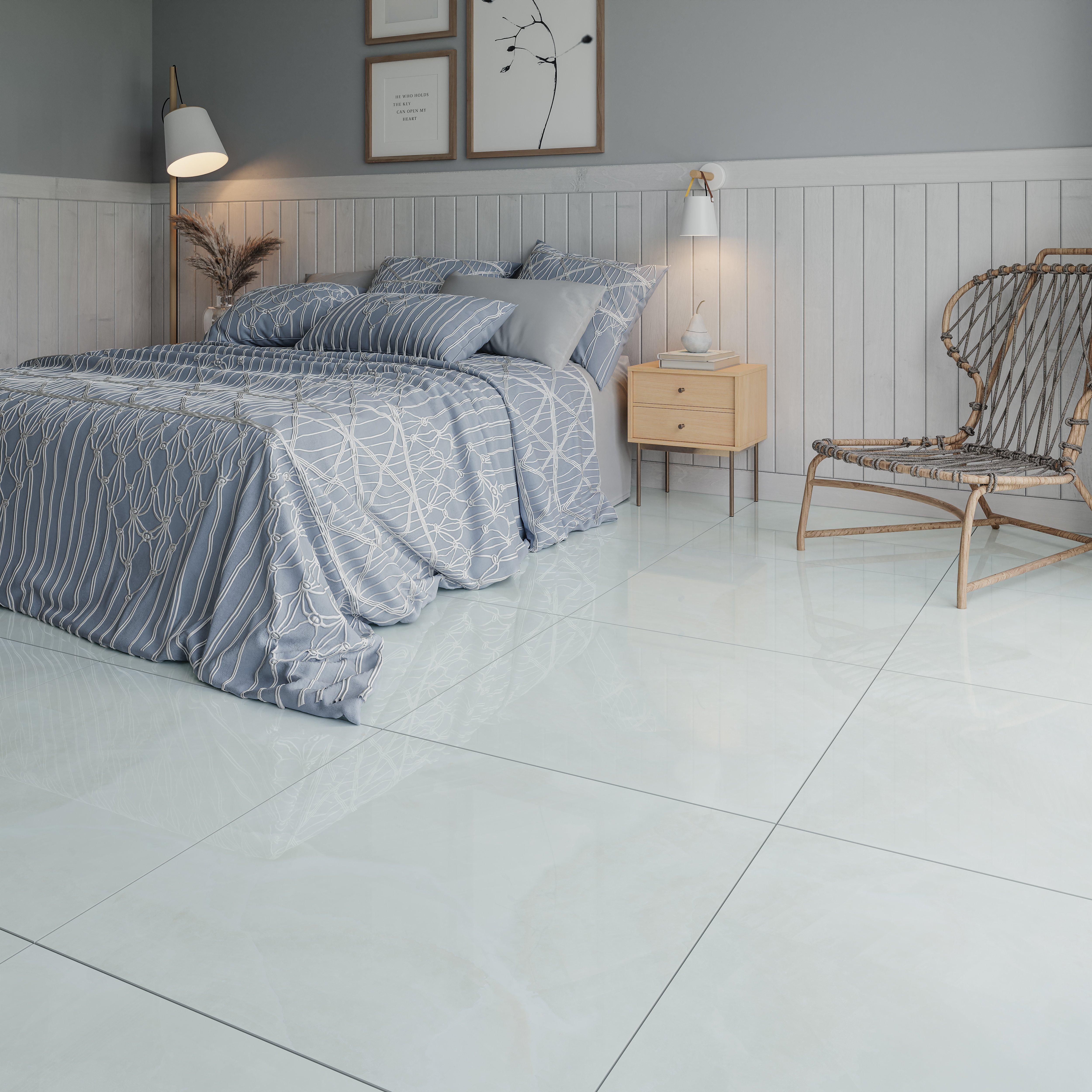 Alys White Polished Ceramic Tile