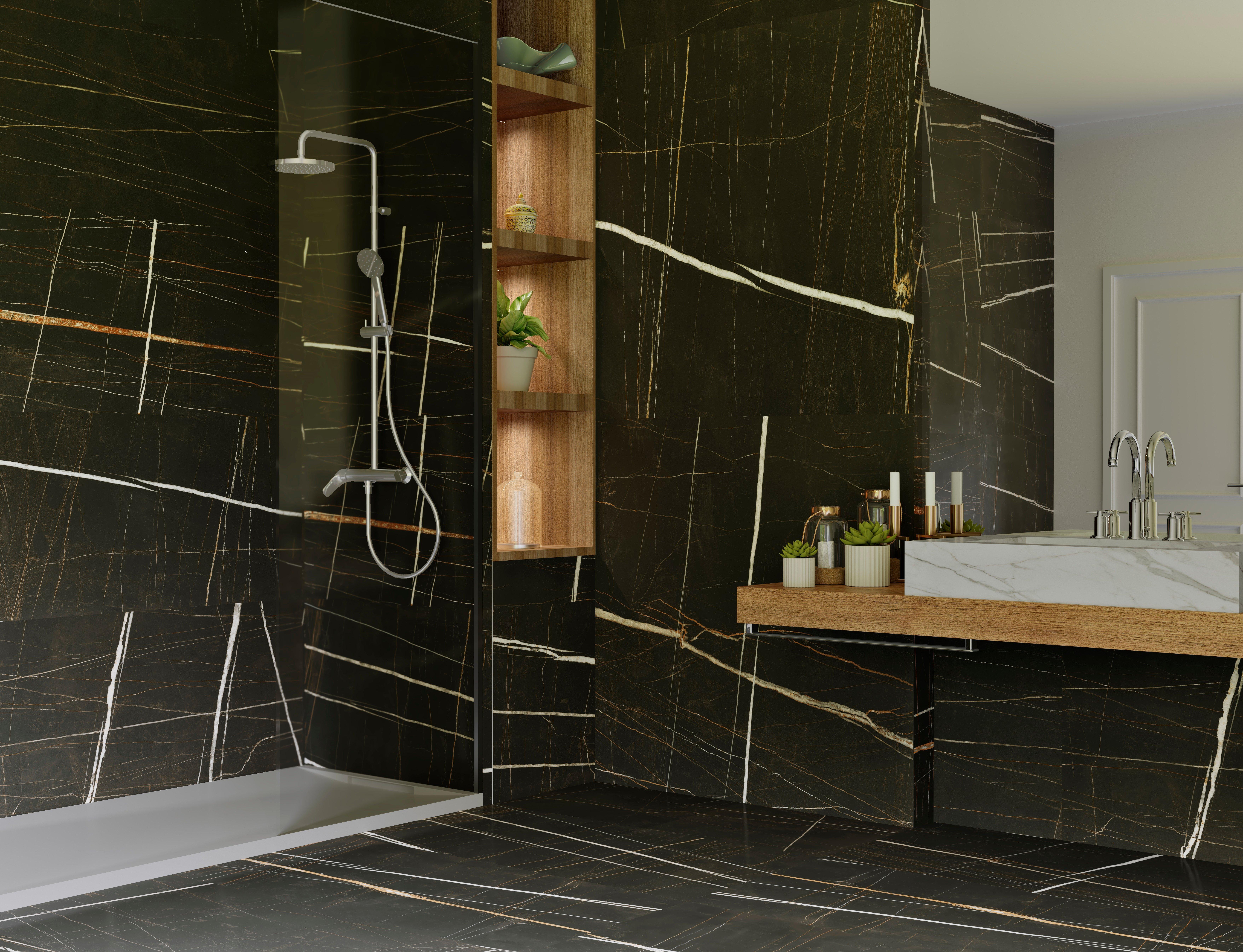 Titanium Black Polam Polished Porcelain Tile