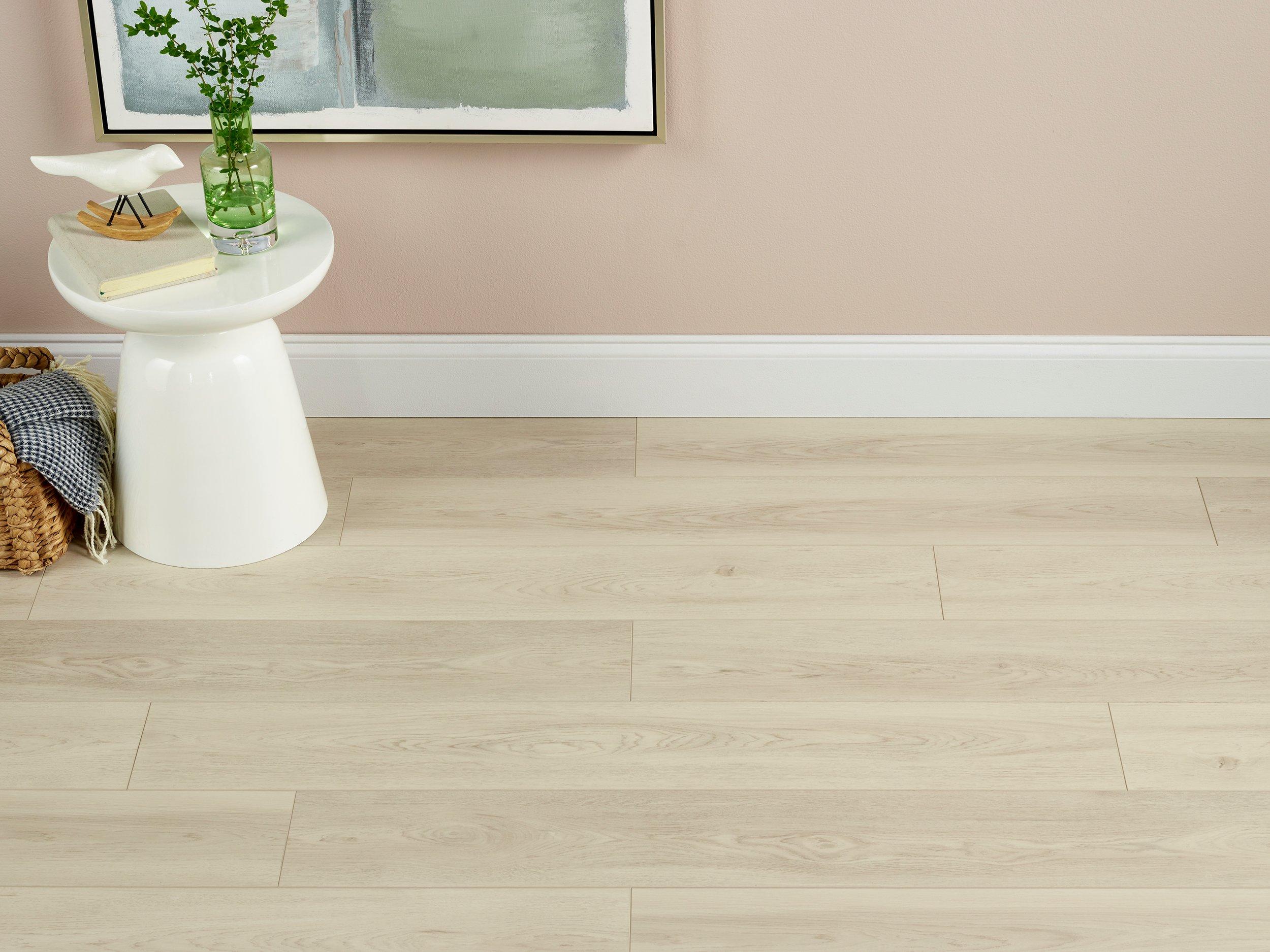 Duralux Performance | Barns Creek Oak Rigid Core Luxury Vinyl Plank - Foam Back, 5 mm, Beige - Floor & Decor