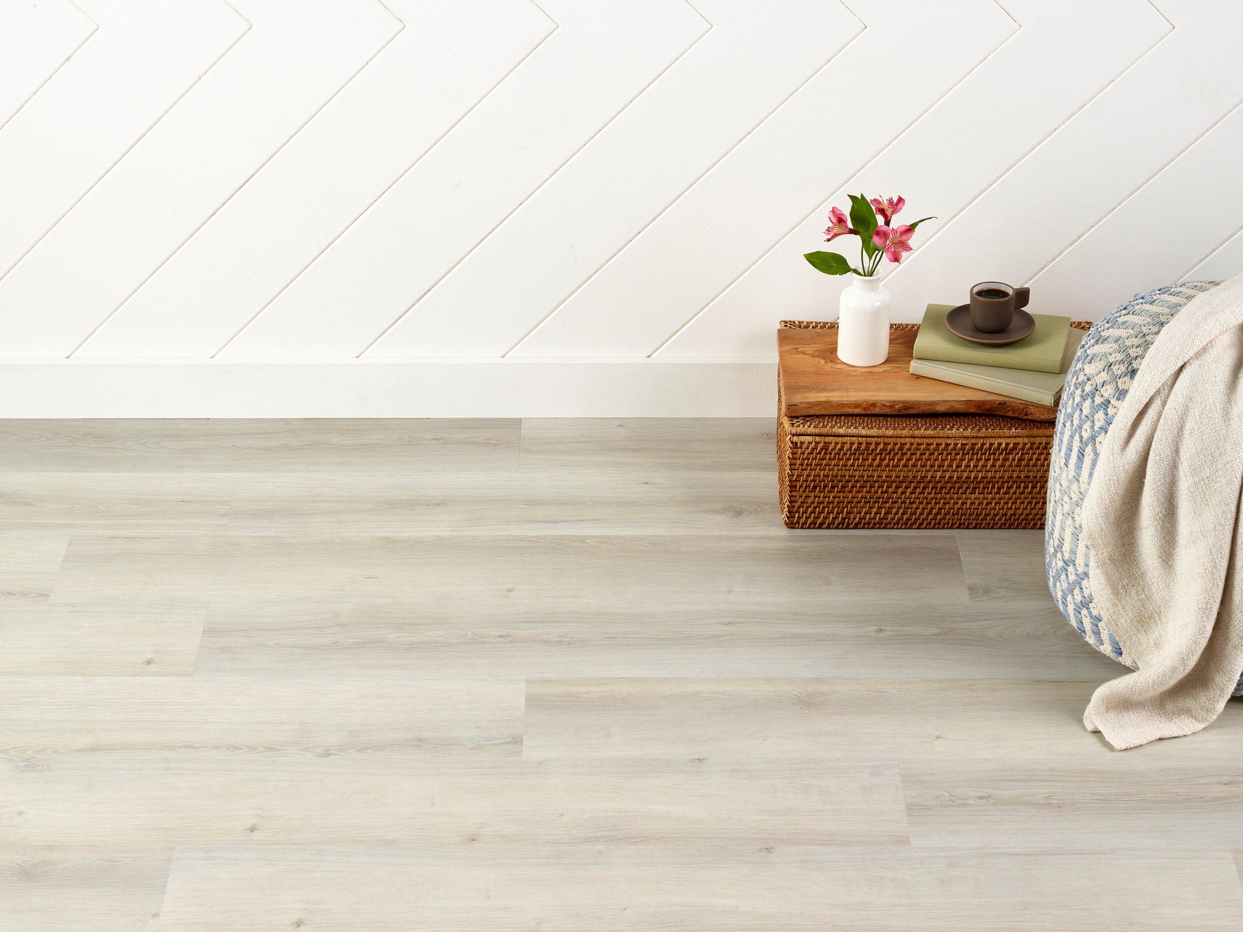 Duralux Performance | Barns Creek Oak Rigid Core Luxury Vinyl Plank - Foam Back, 5 mm, Beige - Floor & Decor