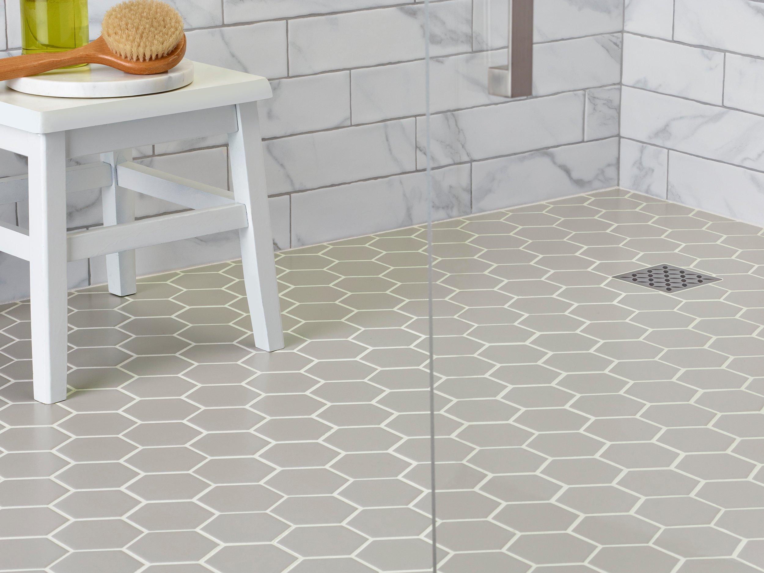 Dove Gray 3 in. Hexagon Matte Porcelain Mosaic | Floor and Decor