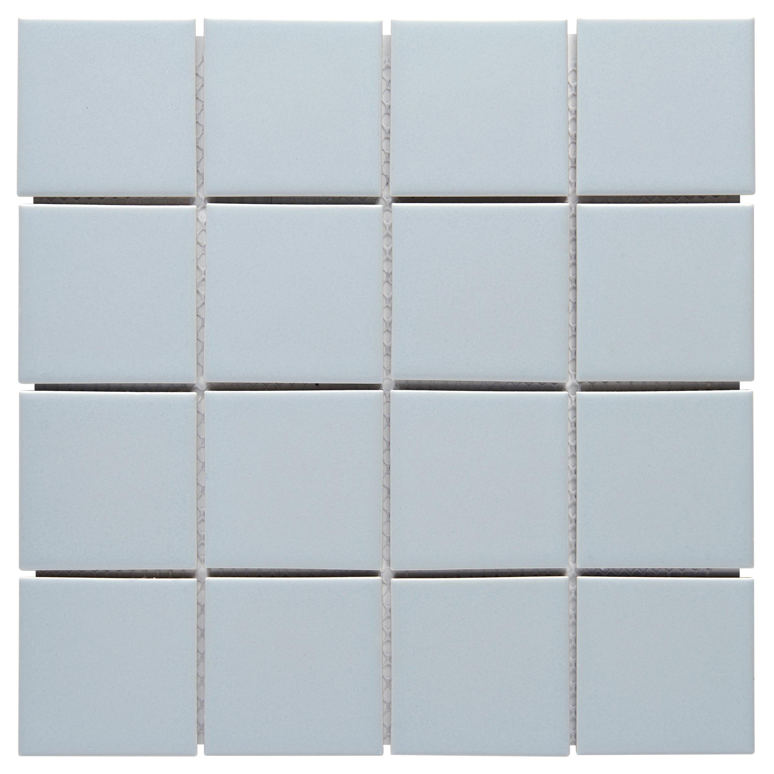 Ice Blue 3 in. Square Matte Porcelain Mosaic