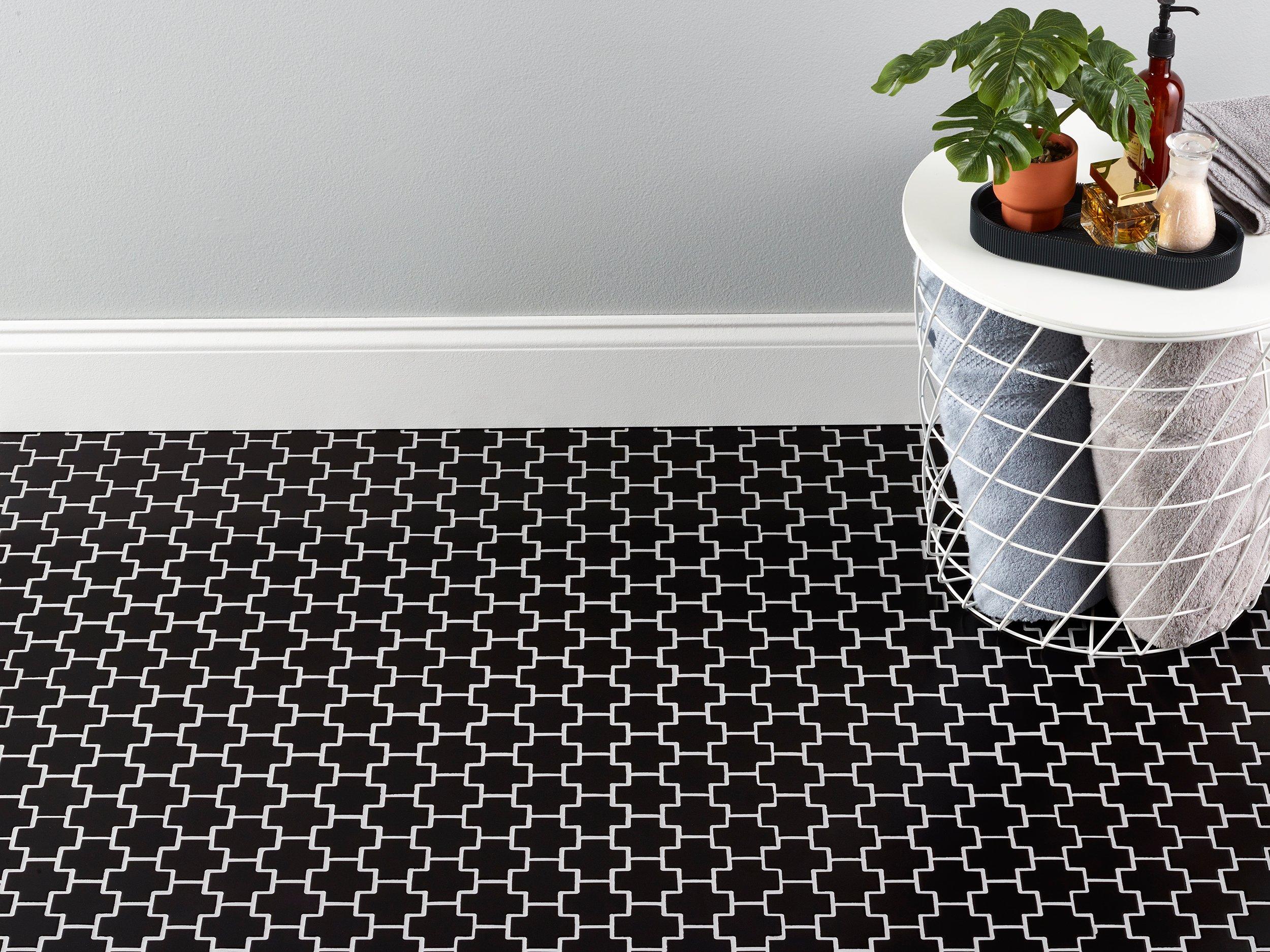 Matte Black Geo Porcelain Mosaic