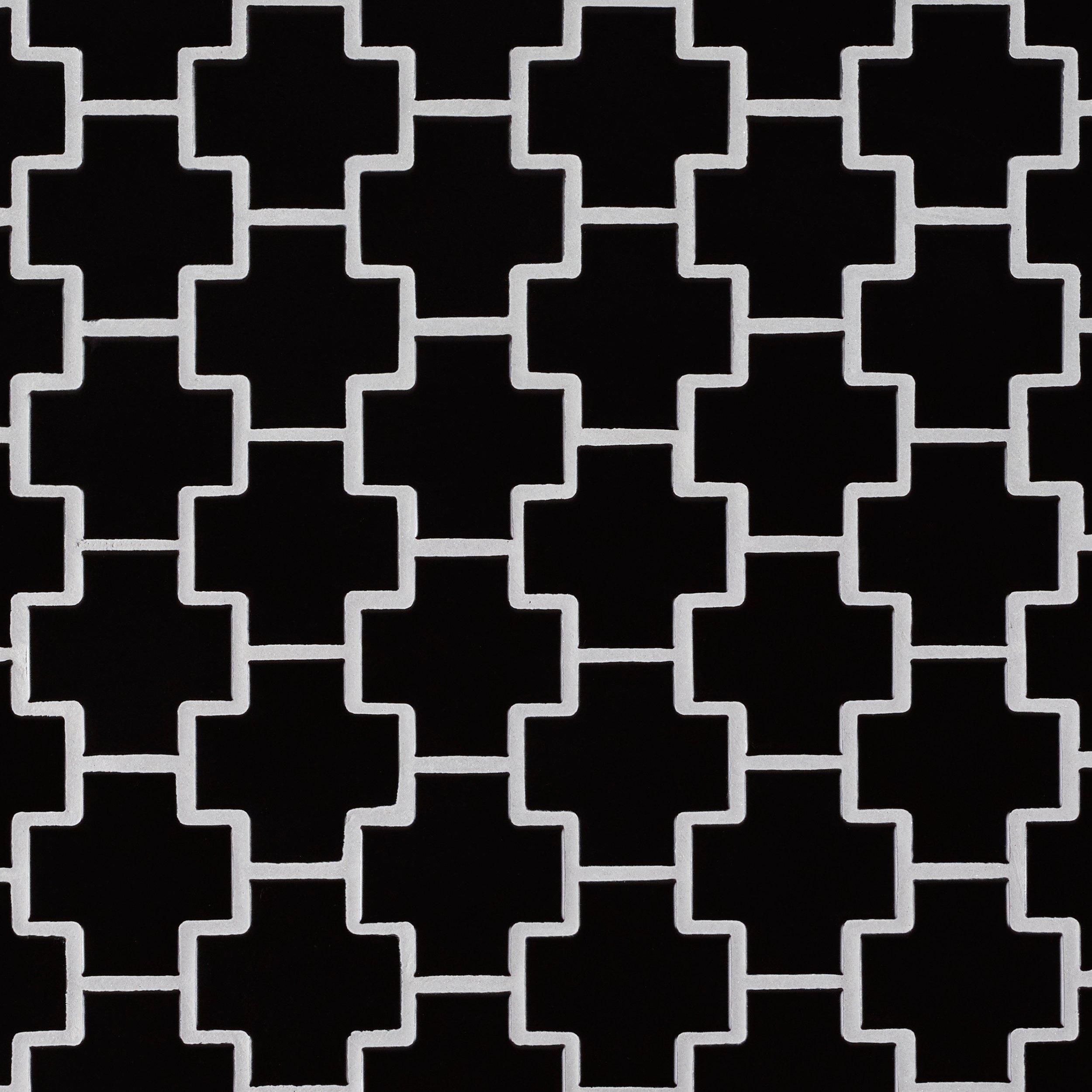 Matte Black Geo Porcelain Mosaic