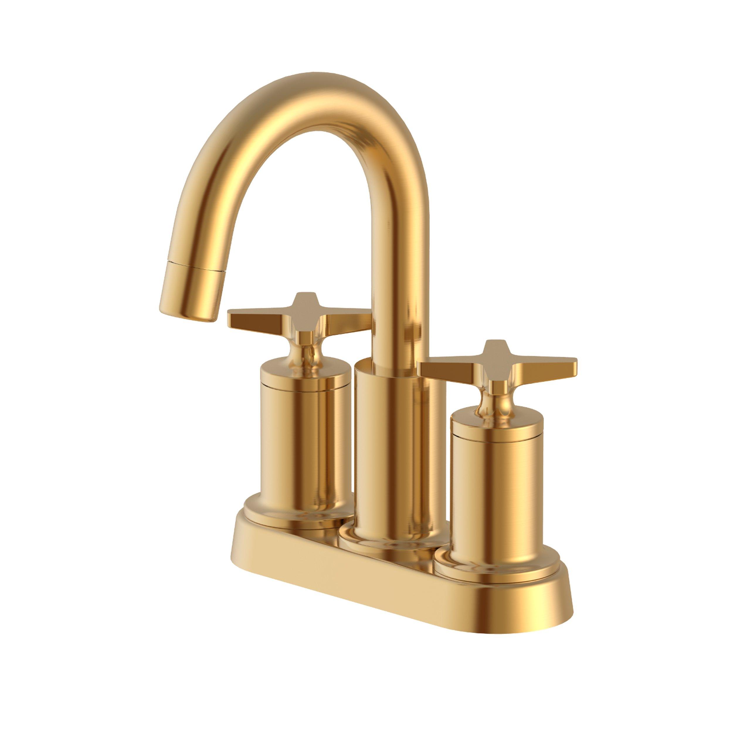 Tris 4 in. Center Set Brushed Gold Bath Faucet