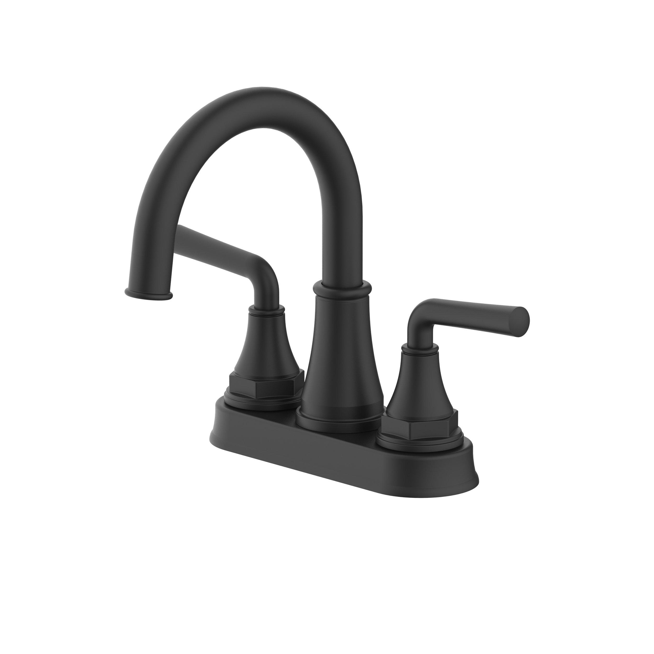 Tano 4 in. Center Set Matte Black Bath Faucet