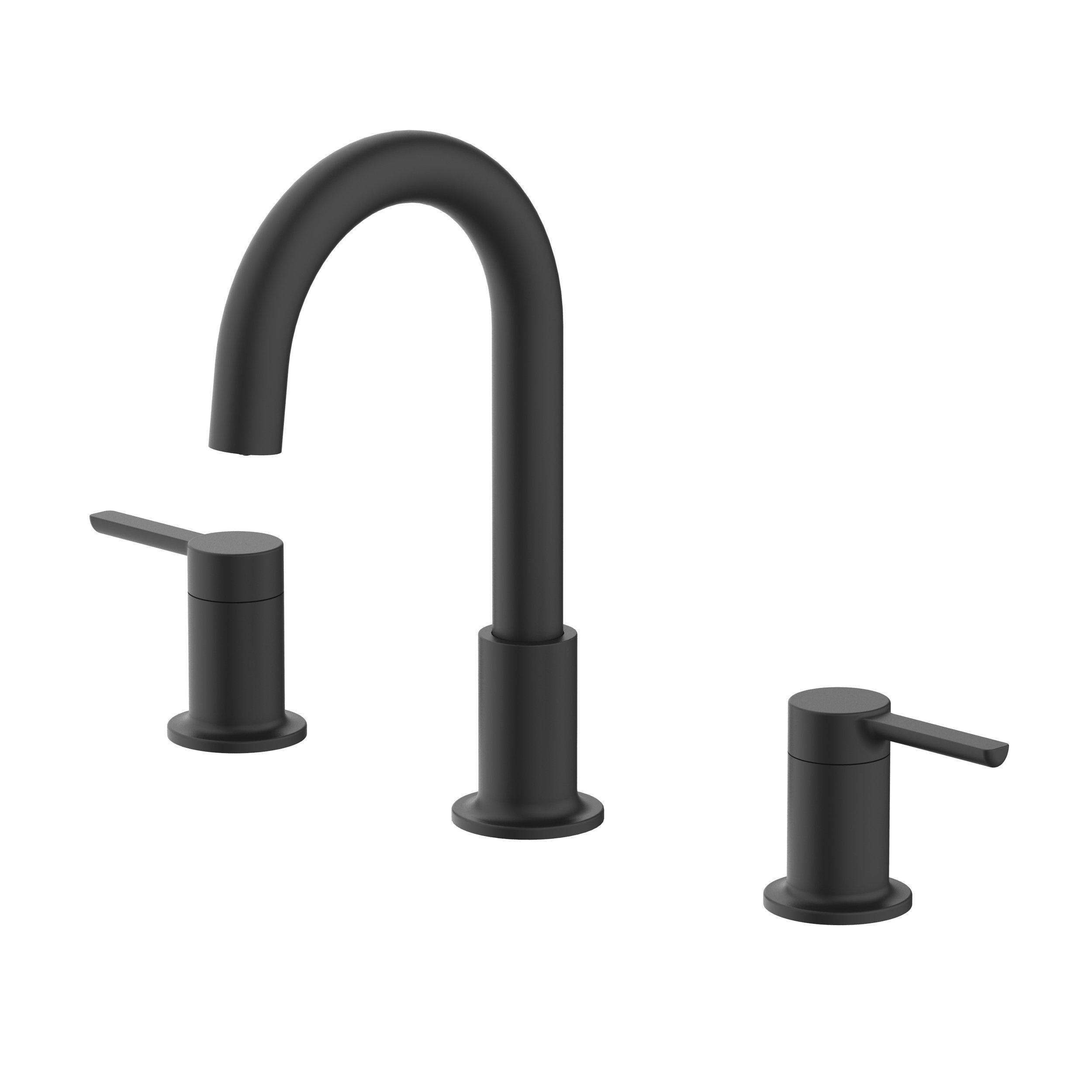 Rhiver 8 In Widespread Matte Black Faucet Floor And Decor   100999549 Rhiver 8 In Widespread Matte Black Faucet 1