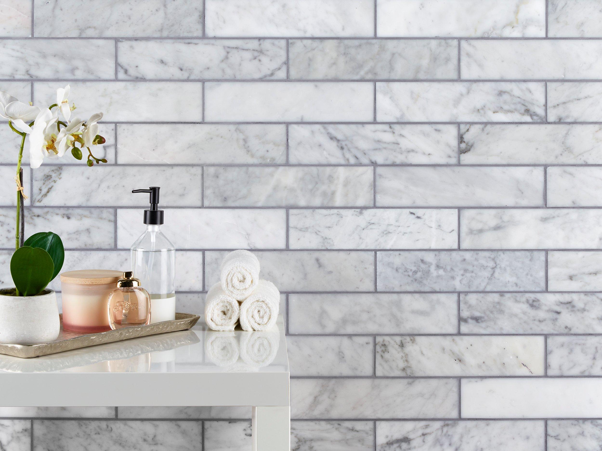 Bianco Carrara Polished Marble Tile