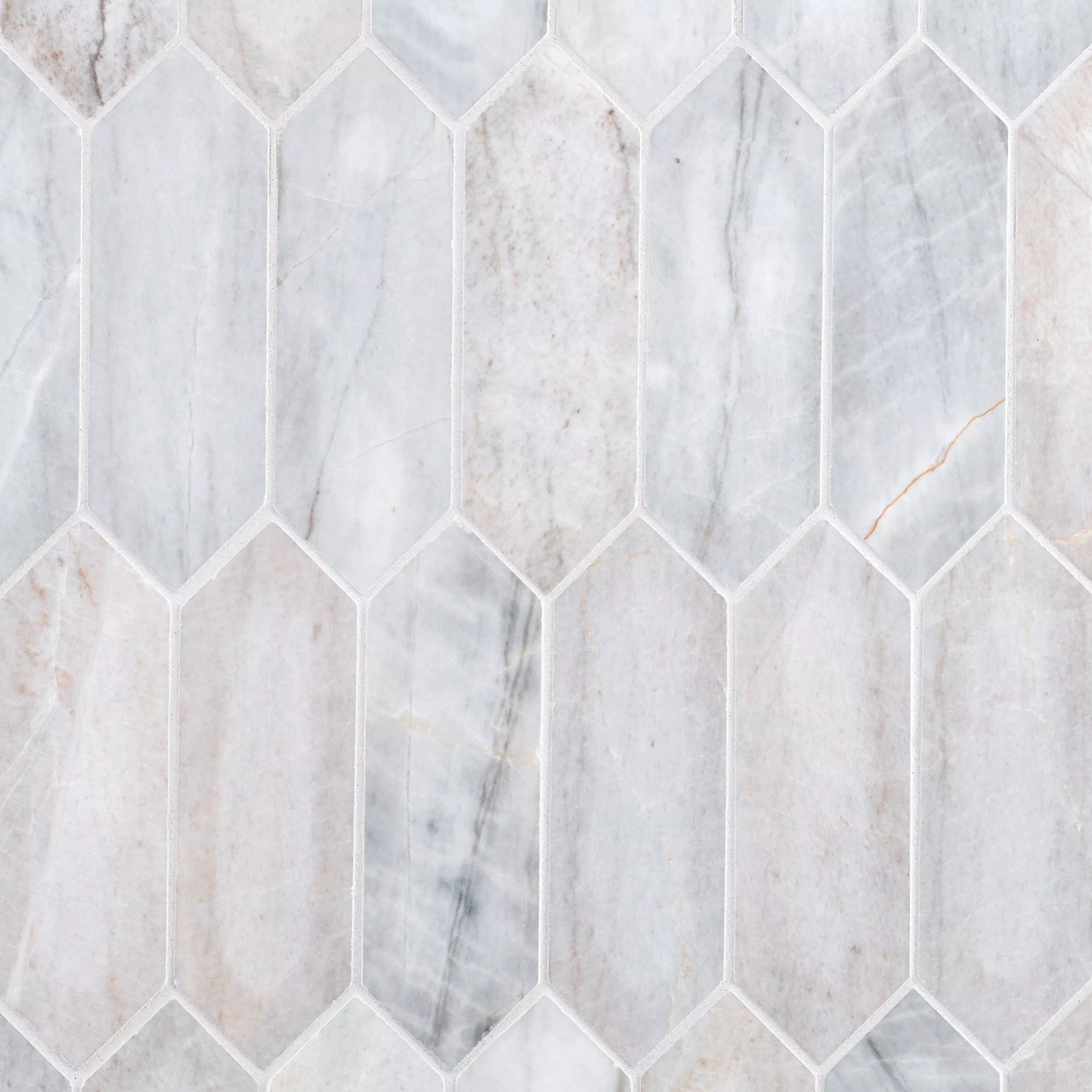Mykonos Gray Picket Polished Marble Mosaic | Floor and Decor