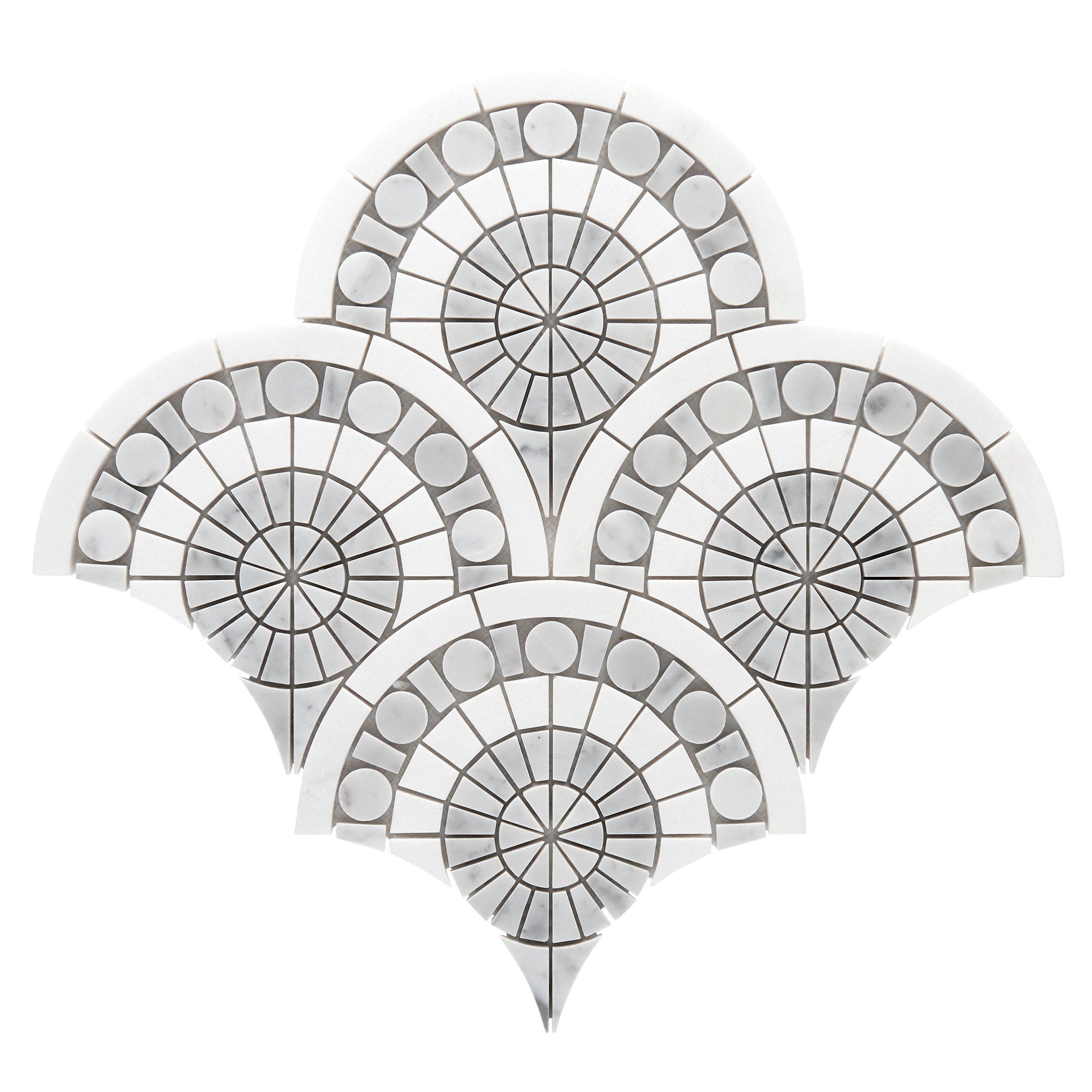 Stella Thassos Bianco Carrara Waterjet Marble Mosaic