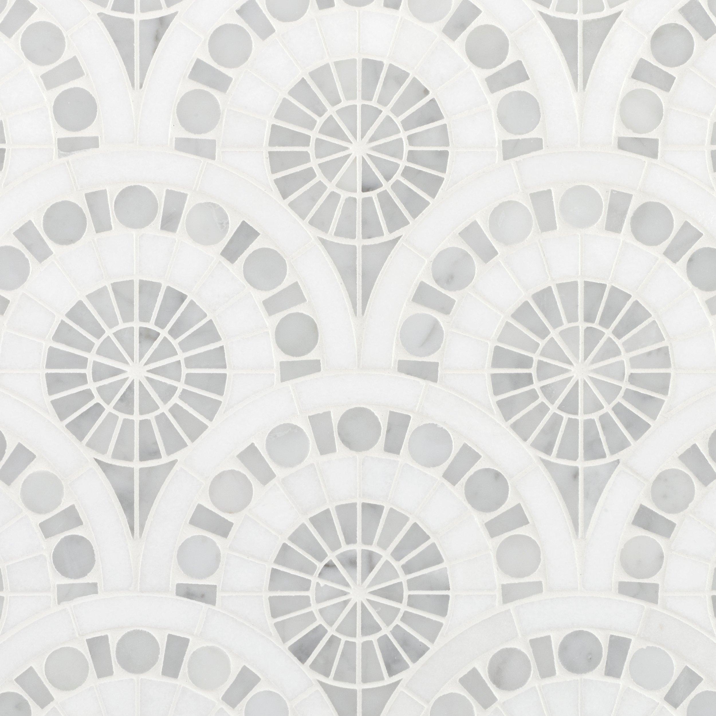 Stella Thassos Bianco Carrara Waterjet Marble Mosaic