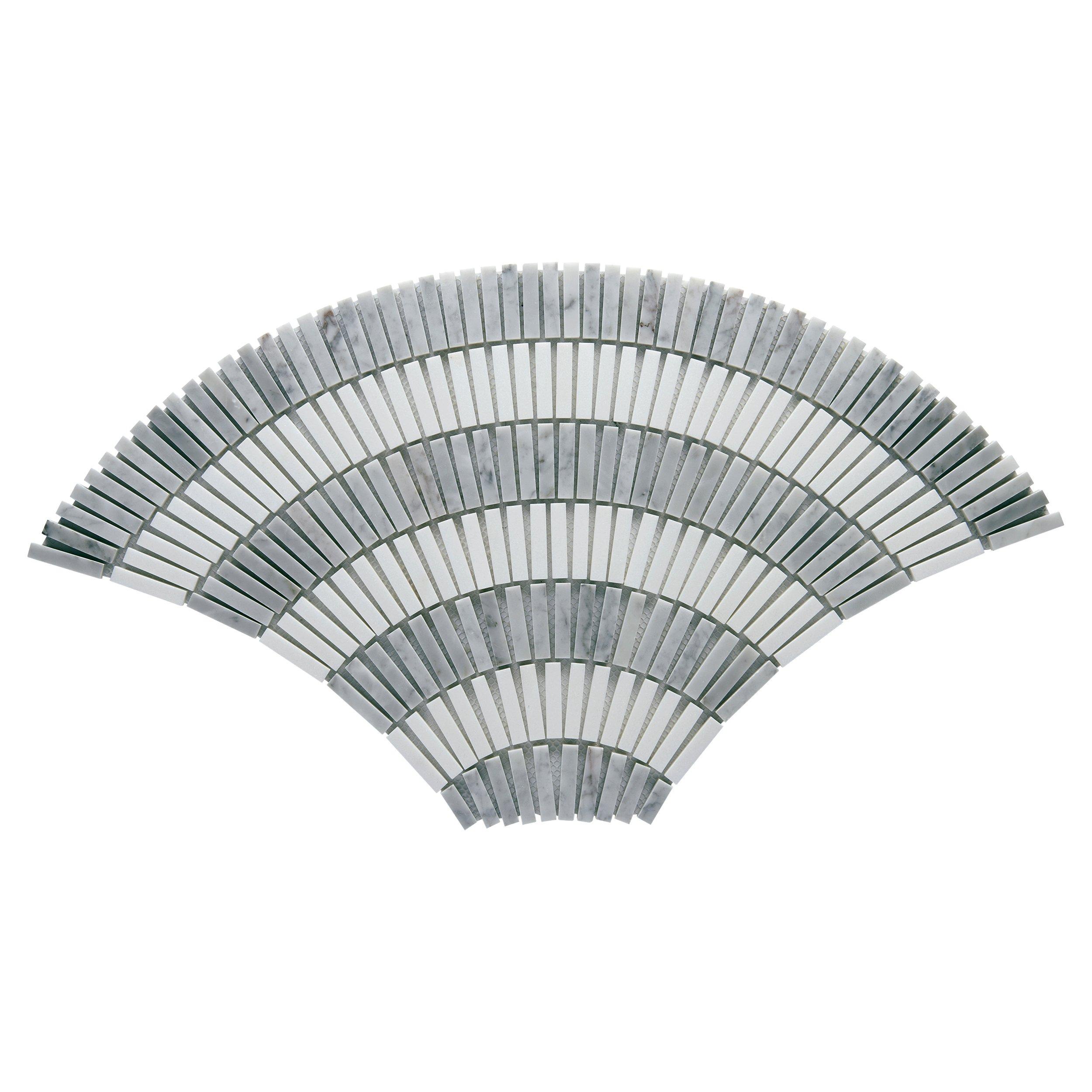 Bellagio Thassos Bianco Carrara Polished Marble Mosaic