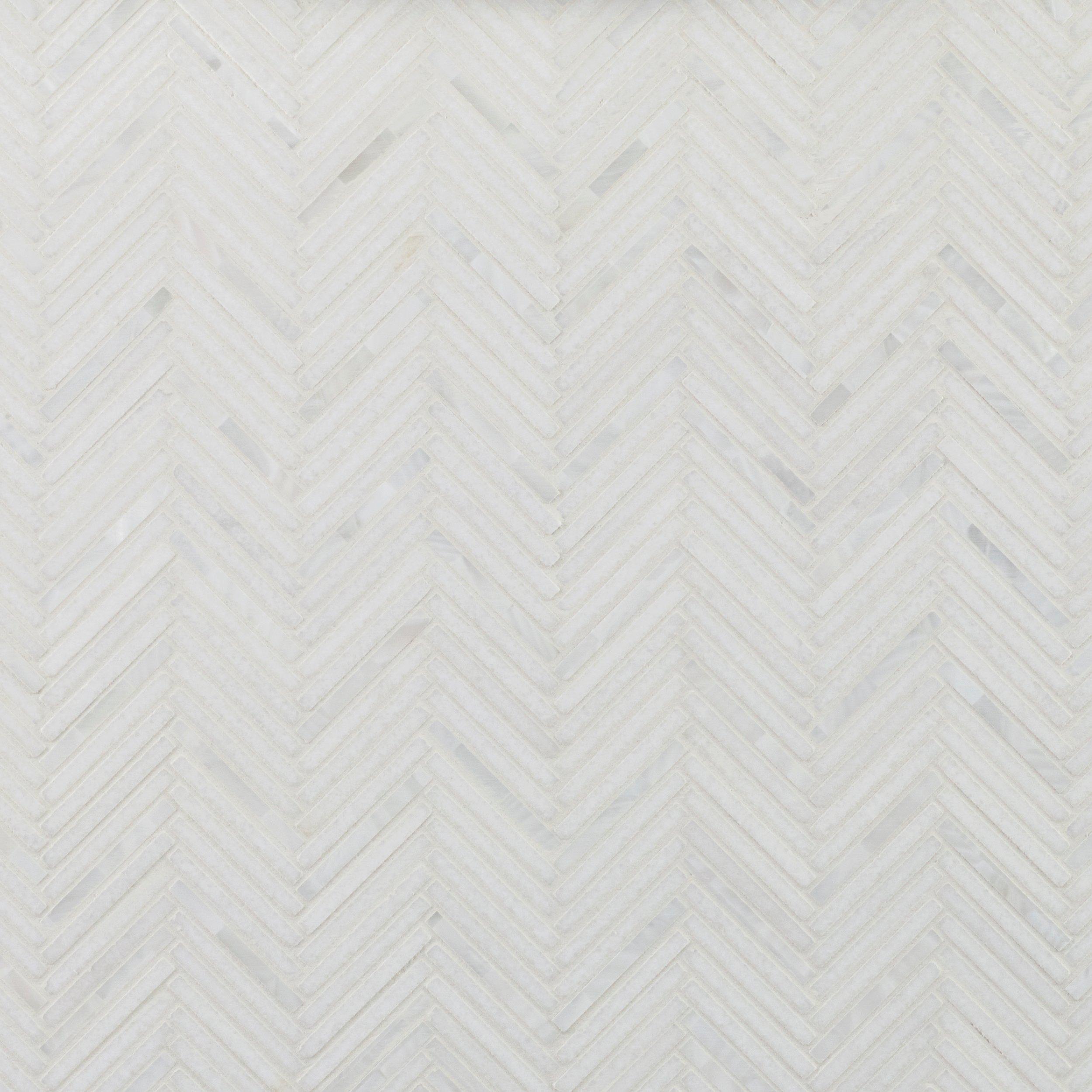 Celine Chevron Thassos Mother Of Pearl Marble Mosaic Floor And Decor 4881