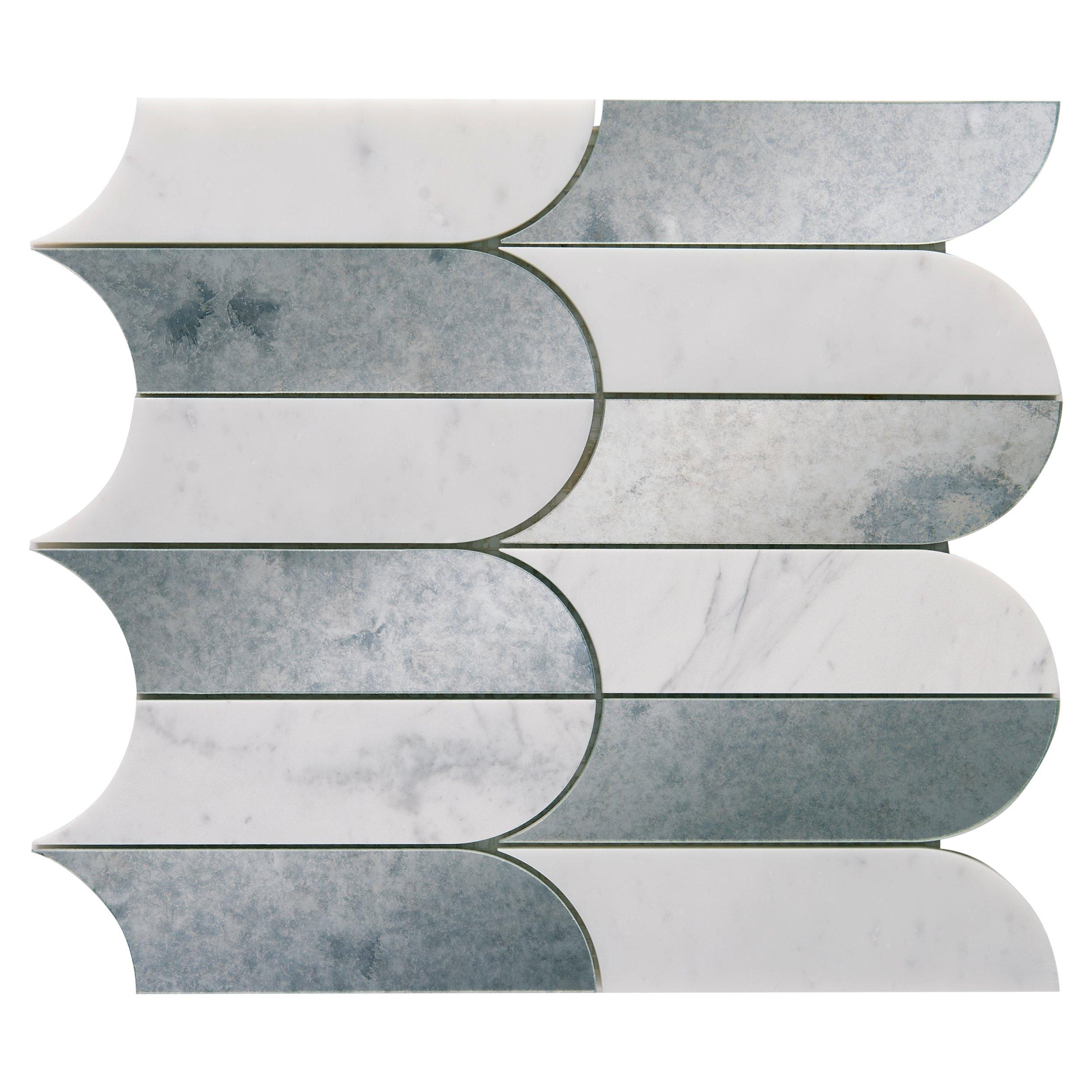 Pantheon Statuario Mirror Waterjet Marble Mosaic