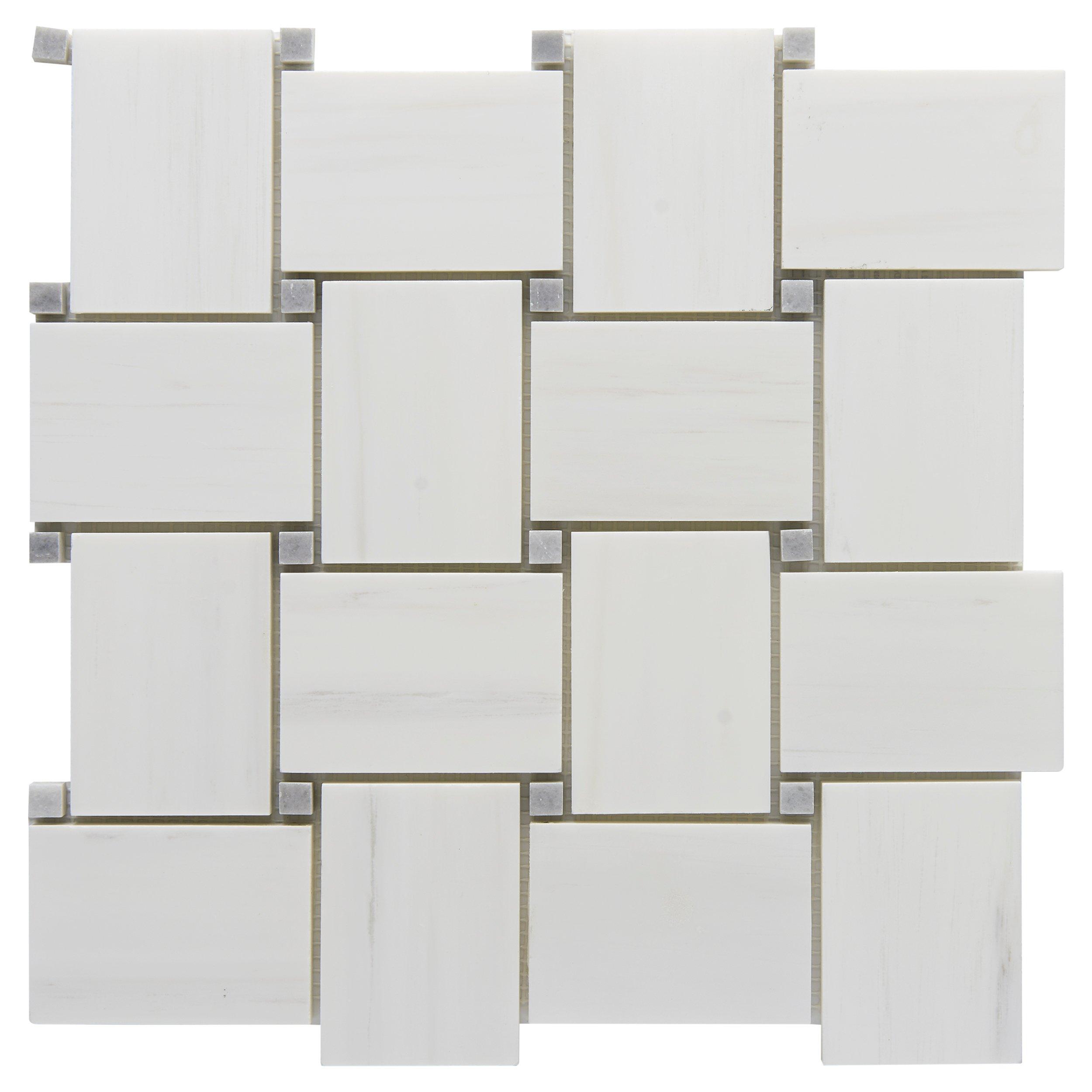 Dolomite and Skyfall Honed Marble Mosaic