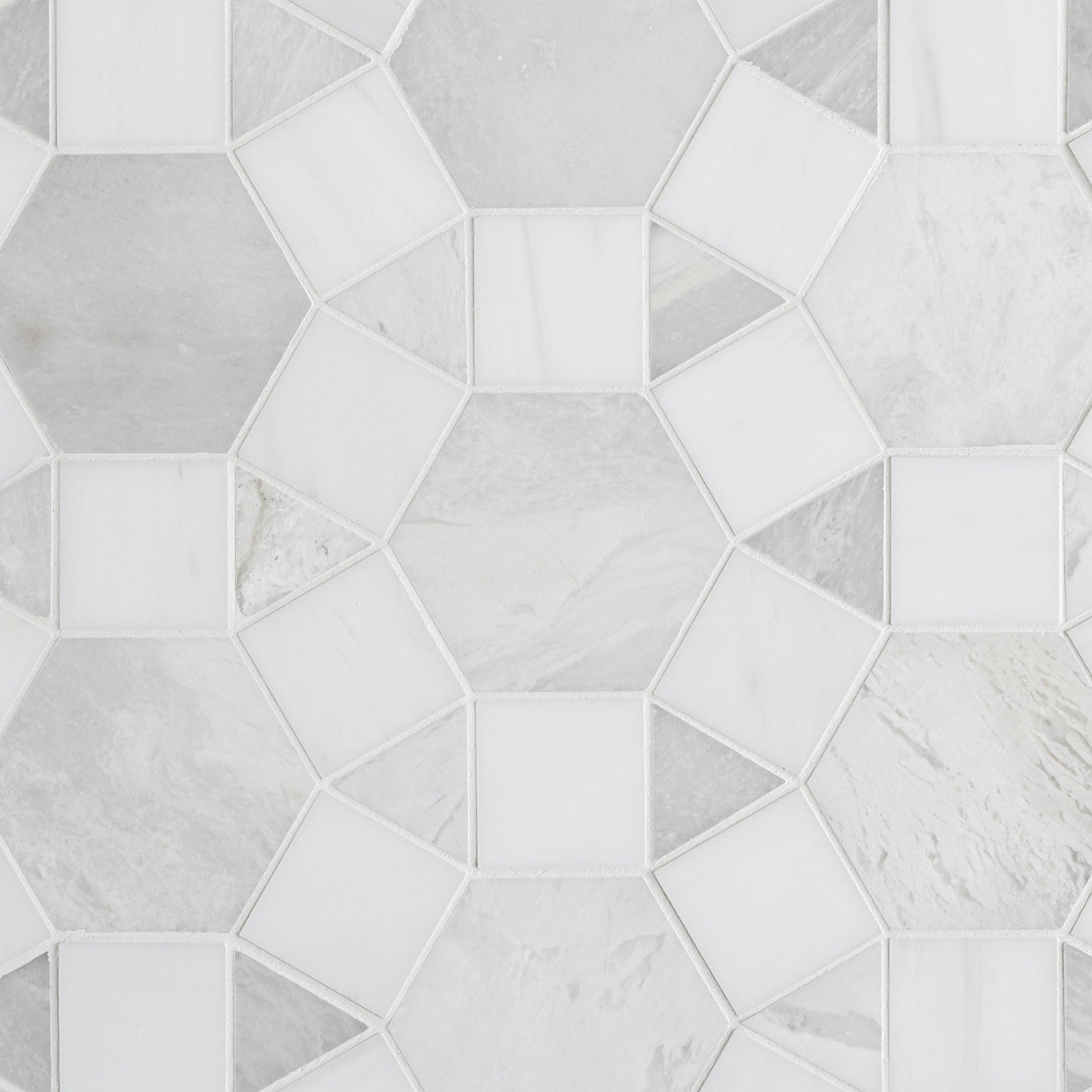 Avery Dolomite Iceberg Polished Marble Mosaic