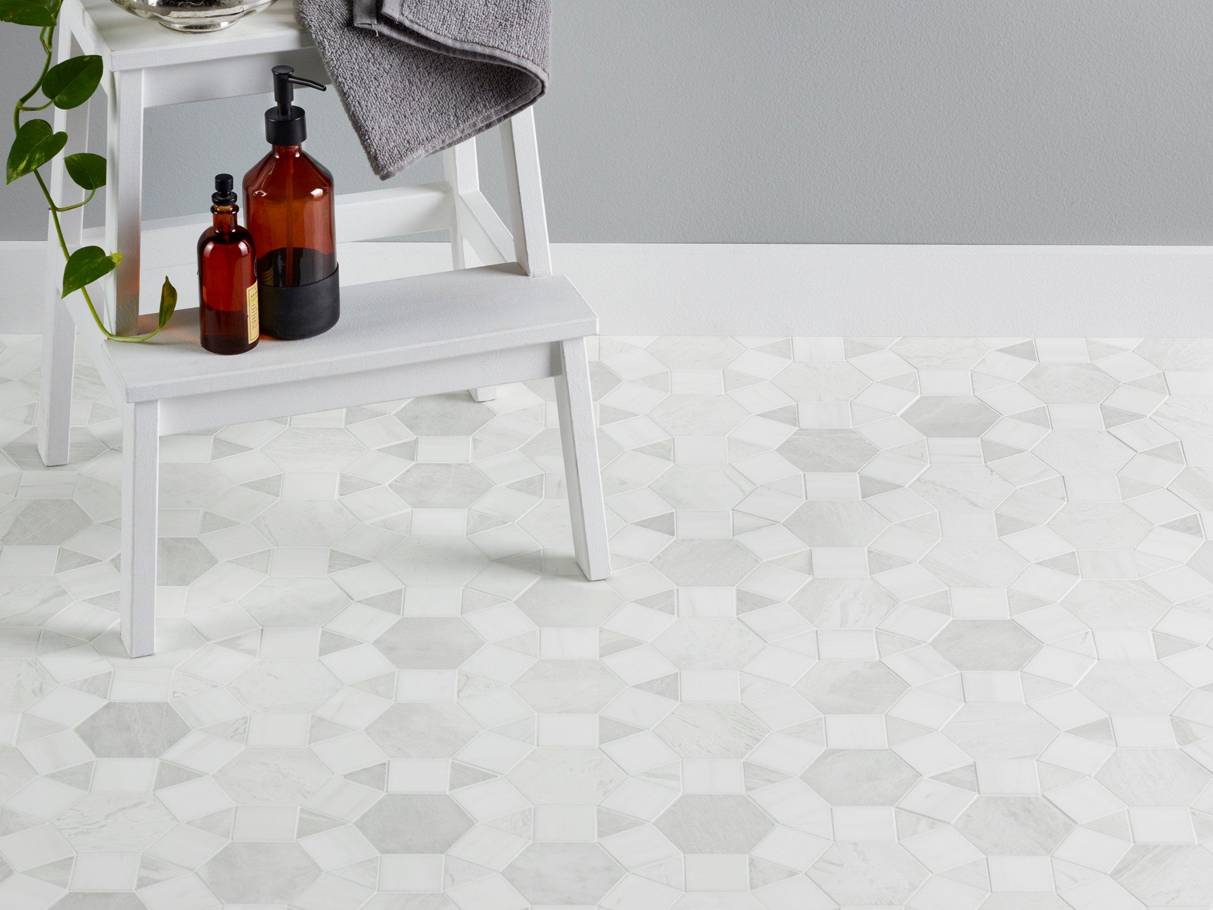 Avery Dolomite Iceberg Polished Marble Mosaic