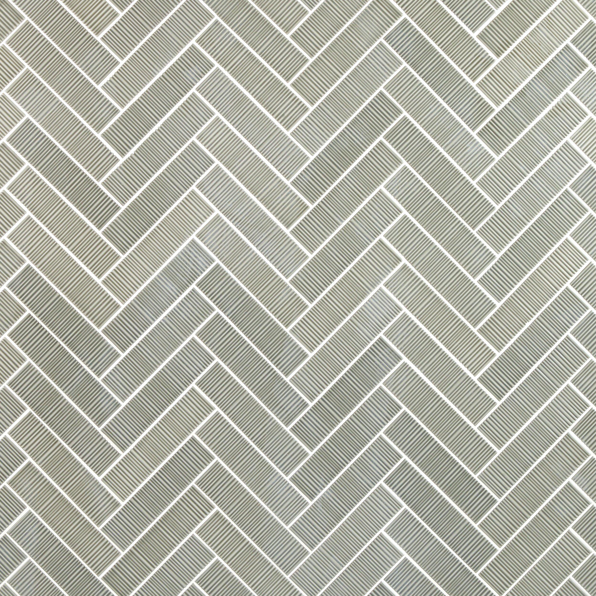 Ribbed Thyme Glossy Ceramic Tile