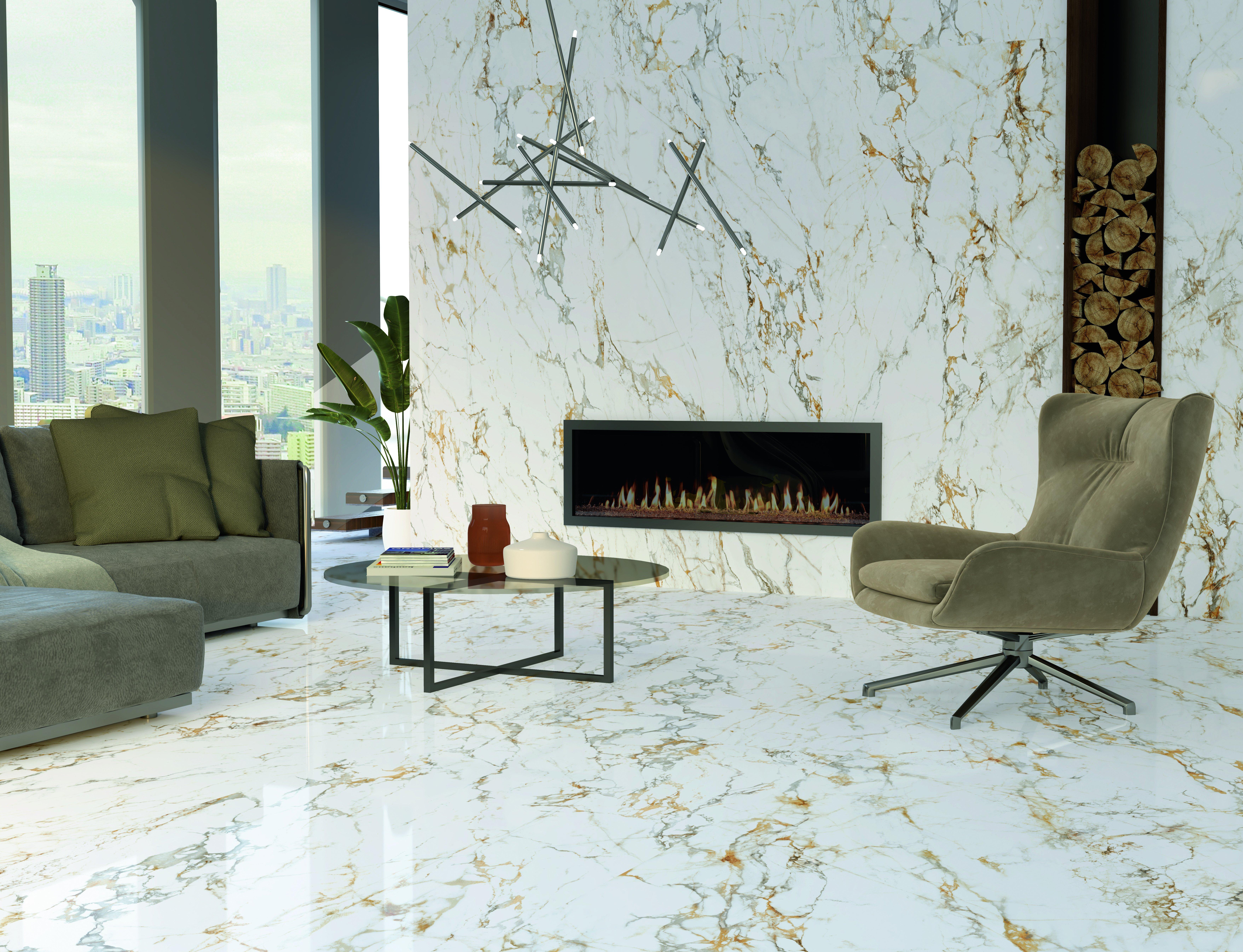 Sample - Monaco Polished Porcelain Slab | Floor and Decor