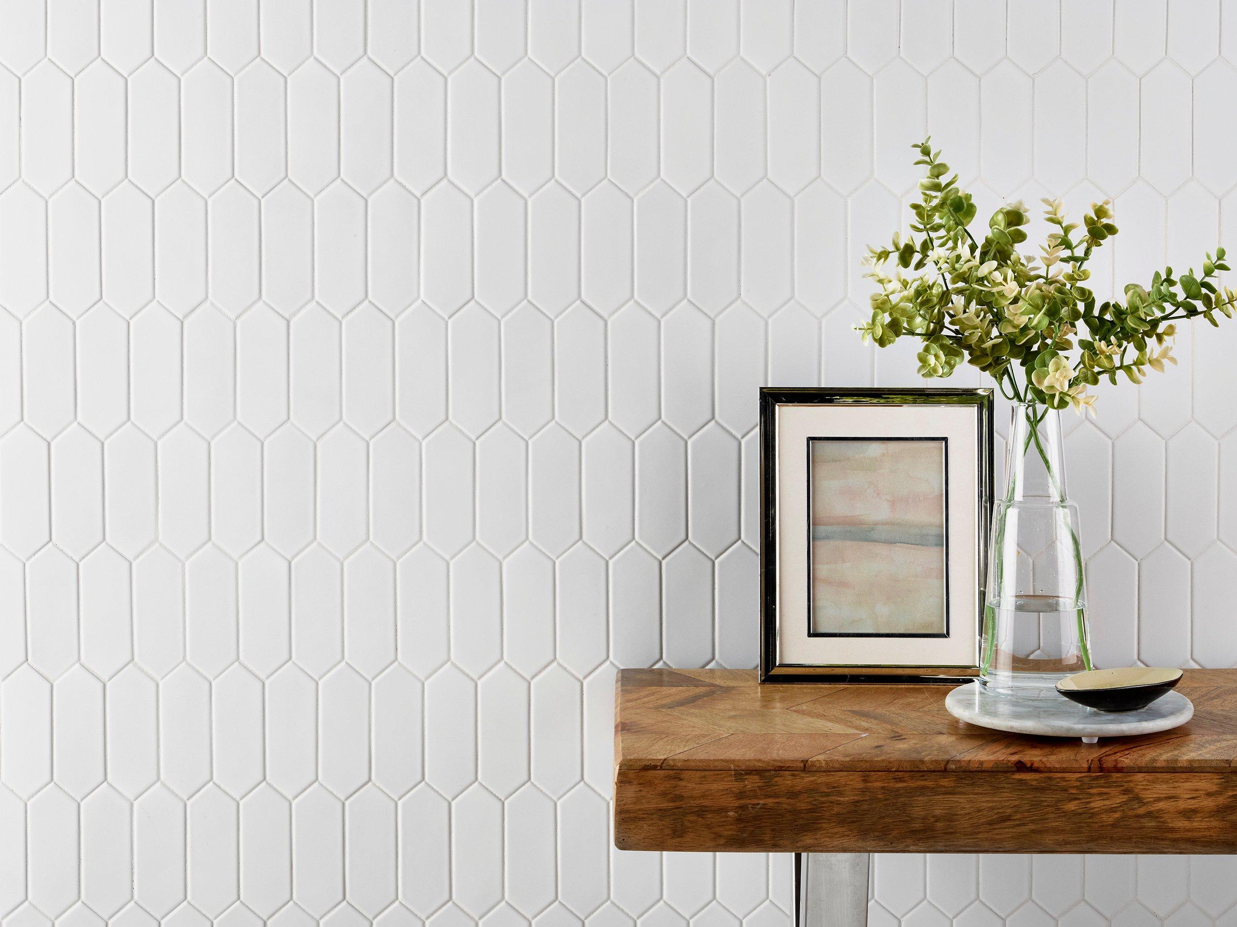 White Picket Square Matte Porcelain Mosaic