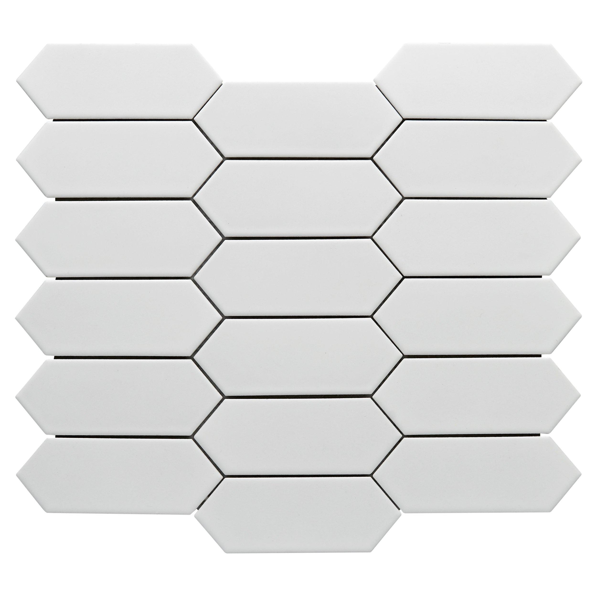 White Picket Square Matte Porcelain Mosaic
