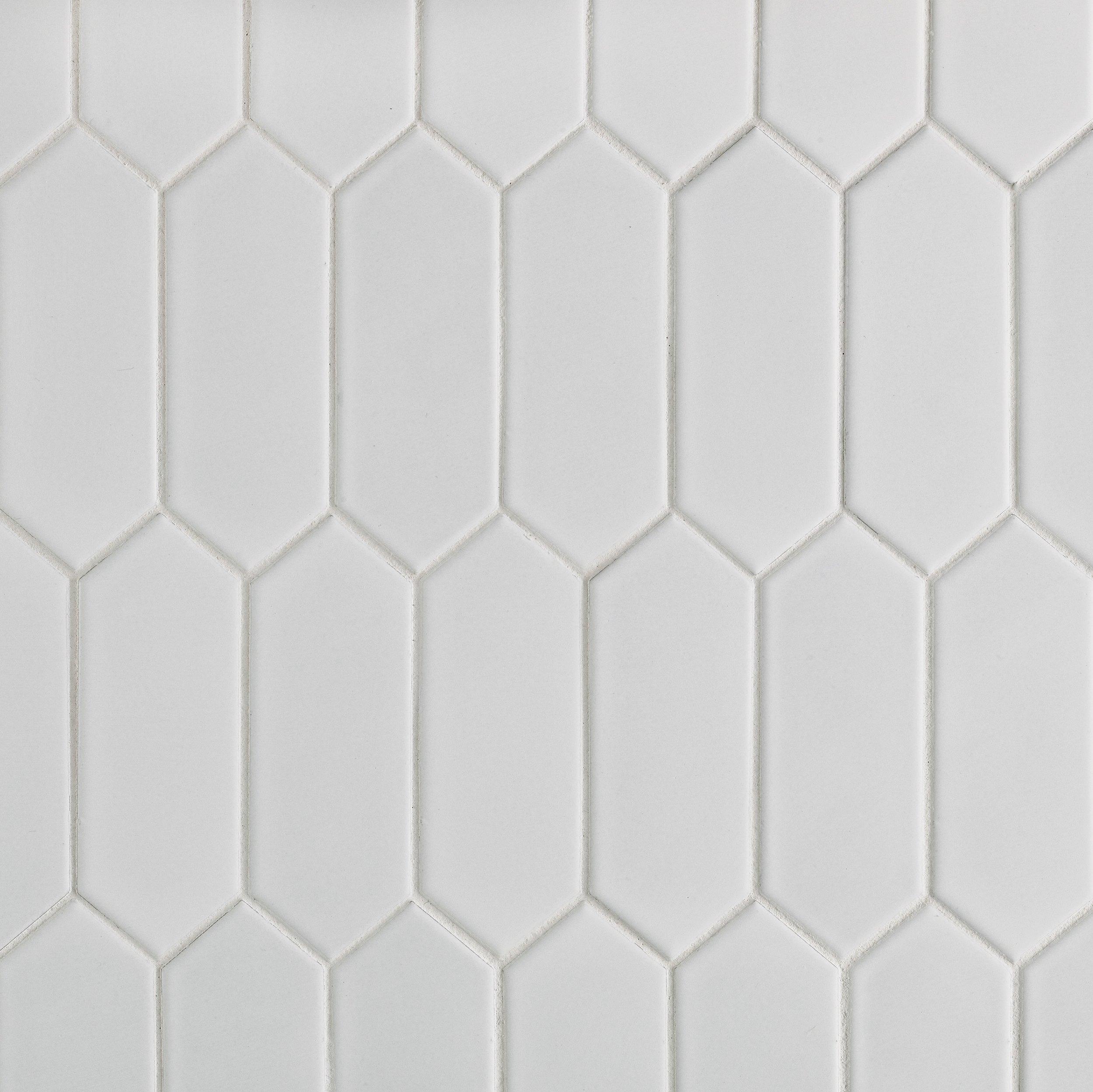 White Picket Square Matte Porcelain Mosaic