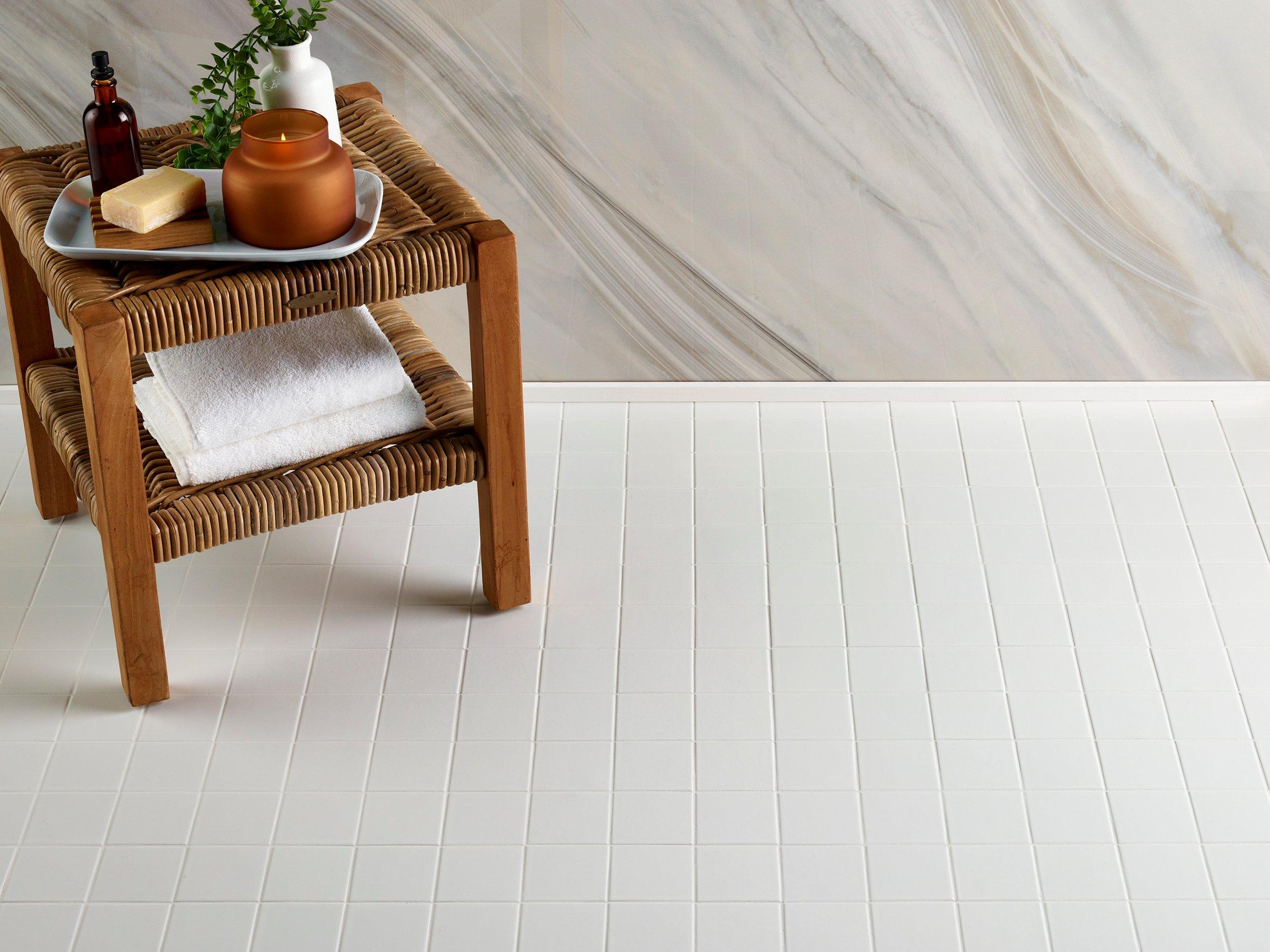 White Square Matte Porcelain Mosaic