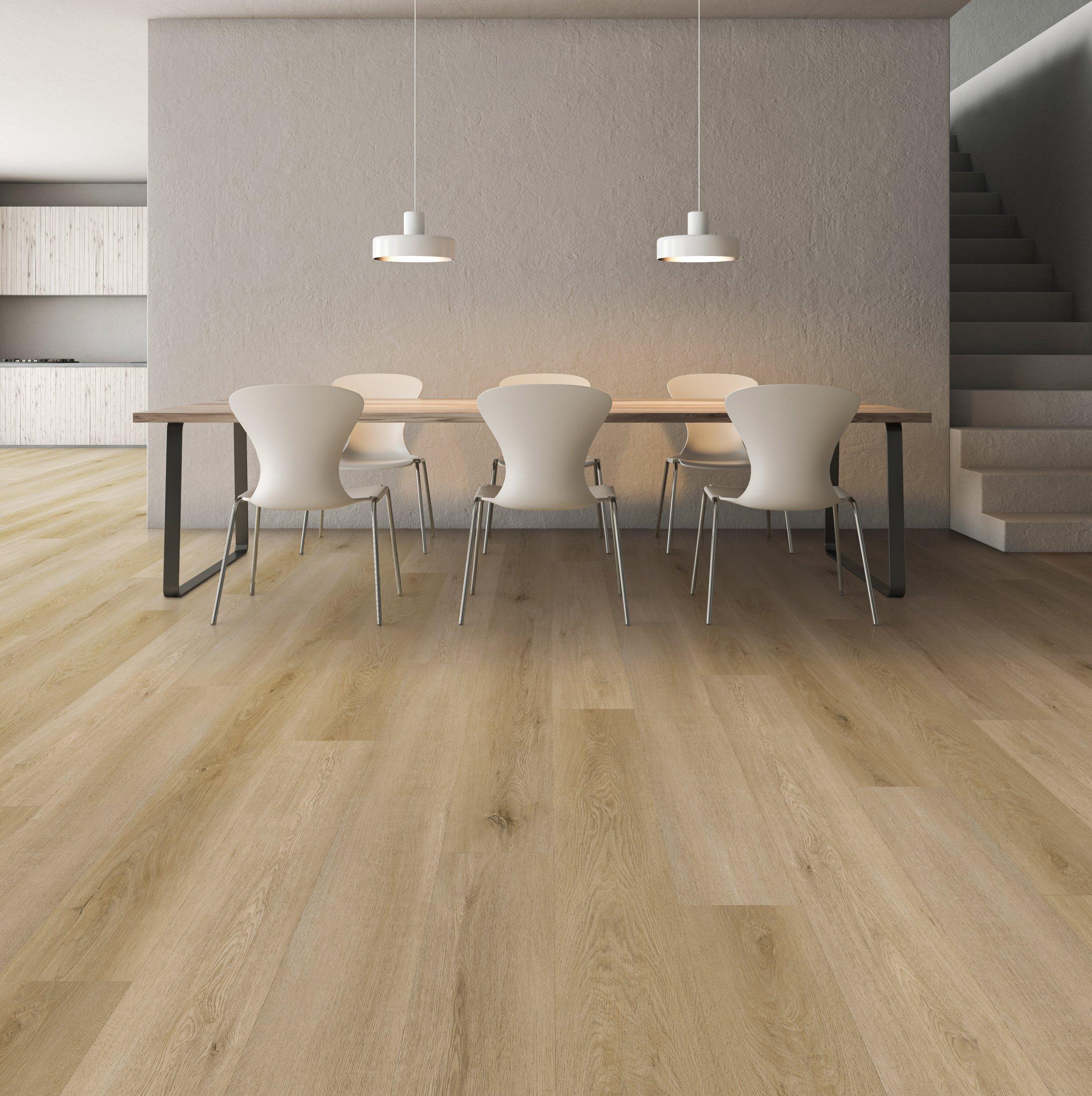 Grey Blonde Rigid Core Luxury Vinyl Plank - Cork Back