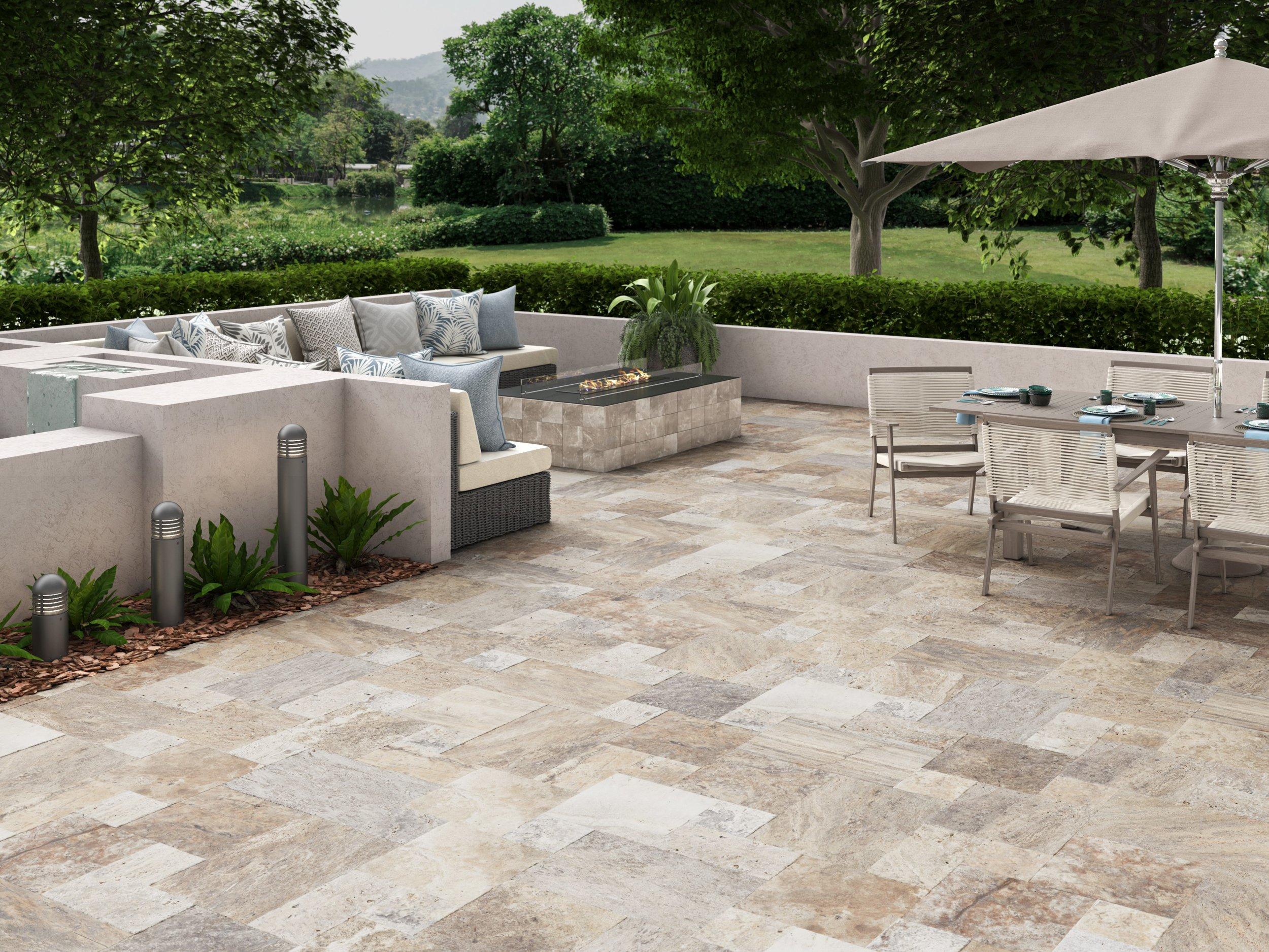 Silver Tumbled Travertine Paver Floor and Decor